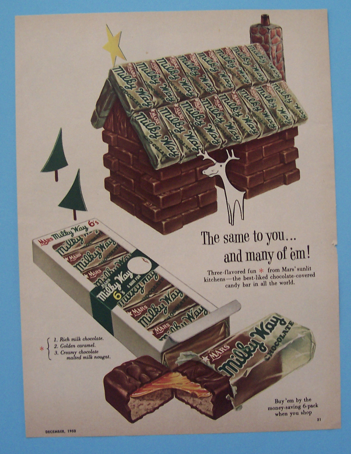 1953 Milky Way Candy Bar with House Made From Candy