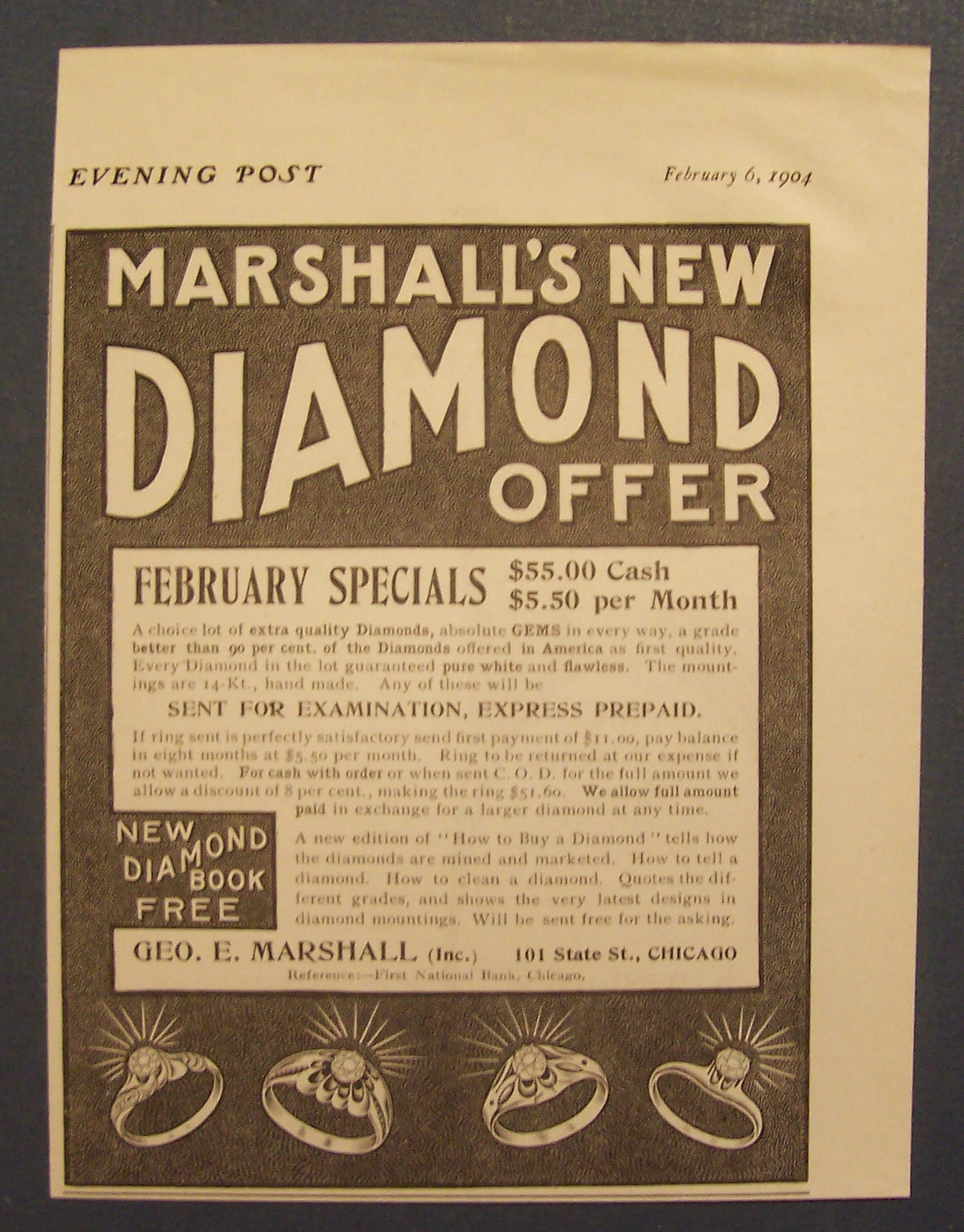 1904  Marshall's  Diamonds