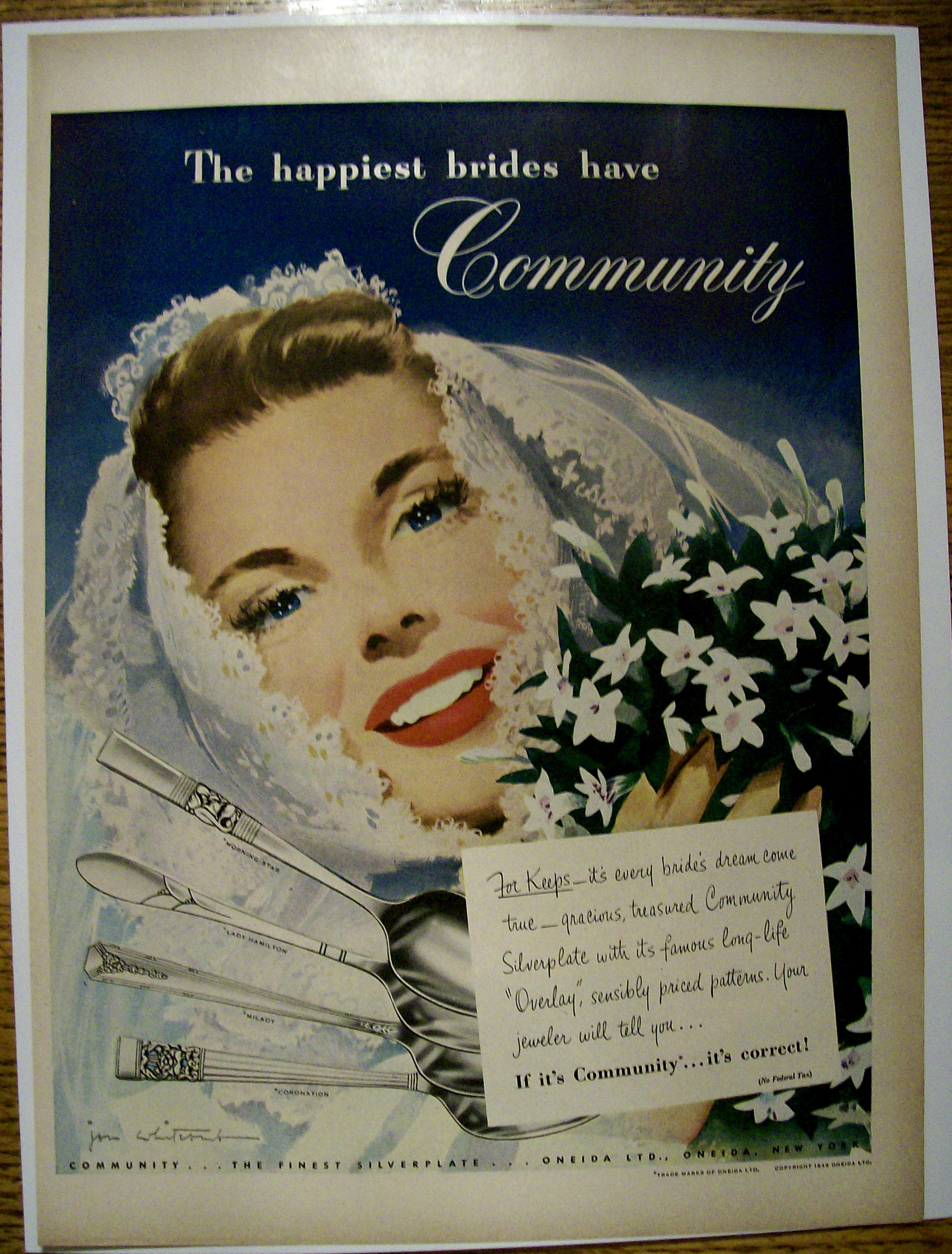 Vintage Ad: 1949 Community Silverplate