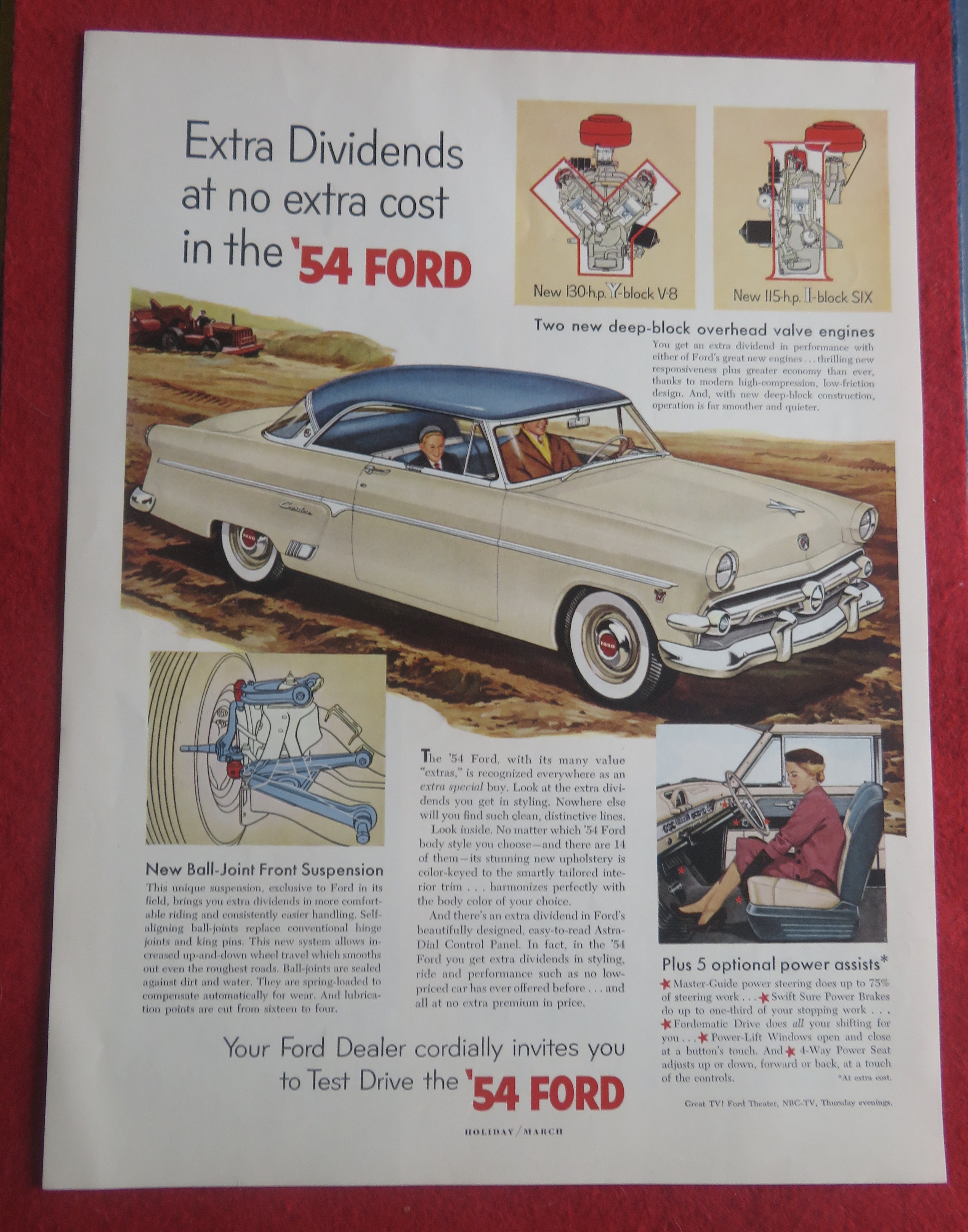 1954 Ford Automobile with Cream Colored Ford