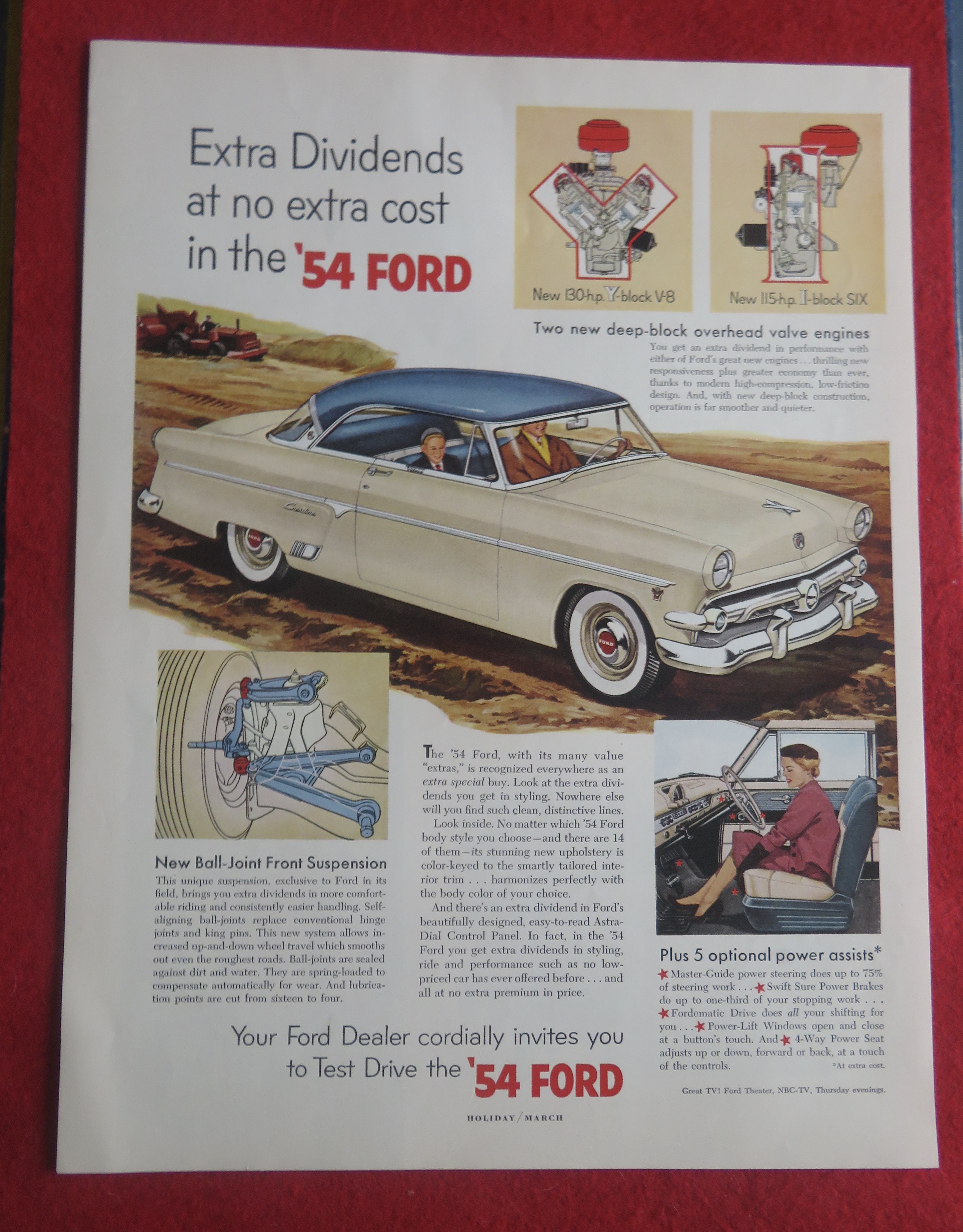 1954 Ford Automobile with Cream Colored Ford