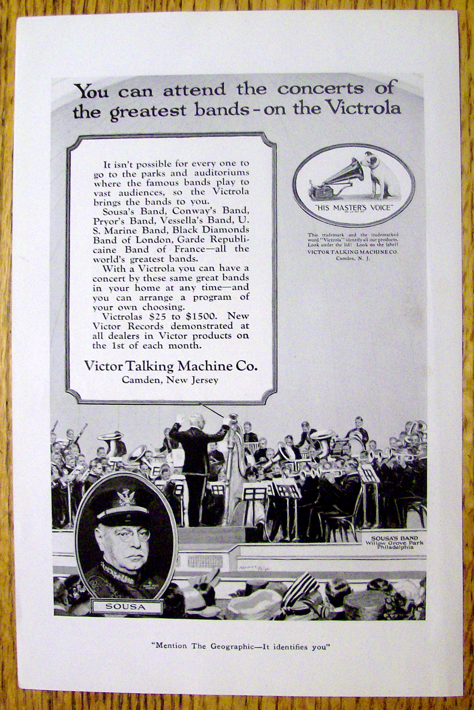1921 Victor Talking Machine with Sousa