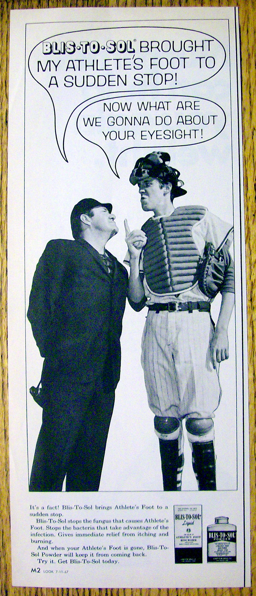1967 Blis-To-Sol with Umpire & Catcher