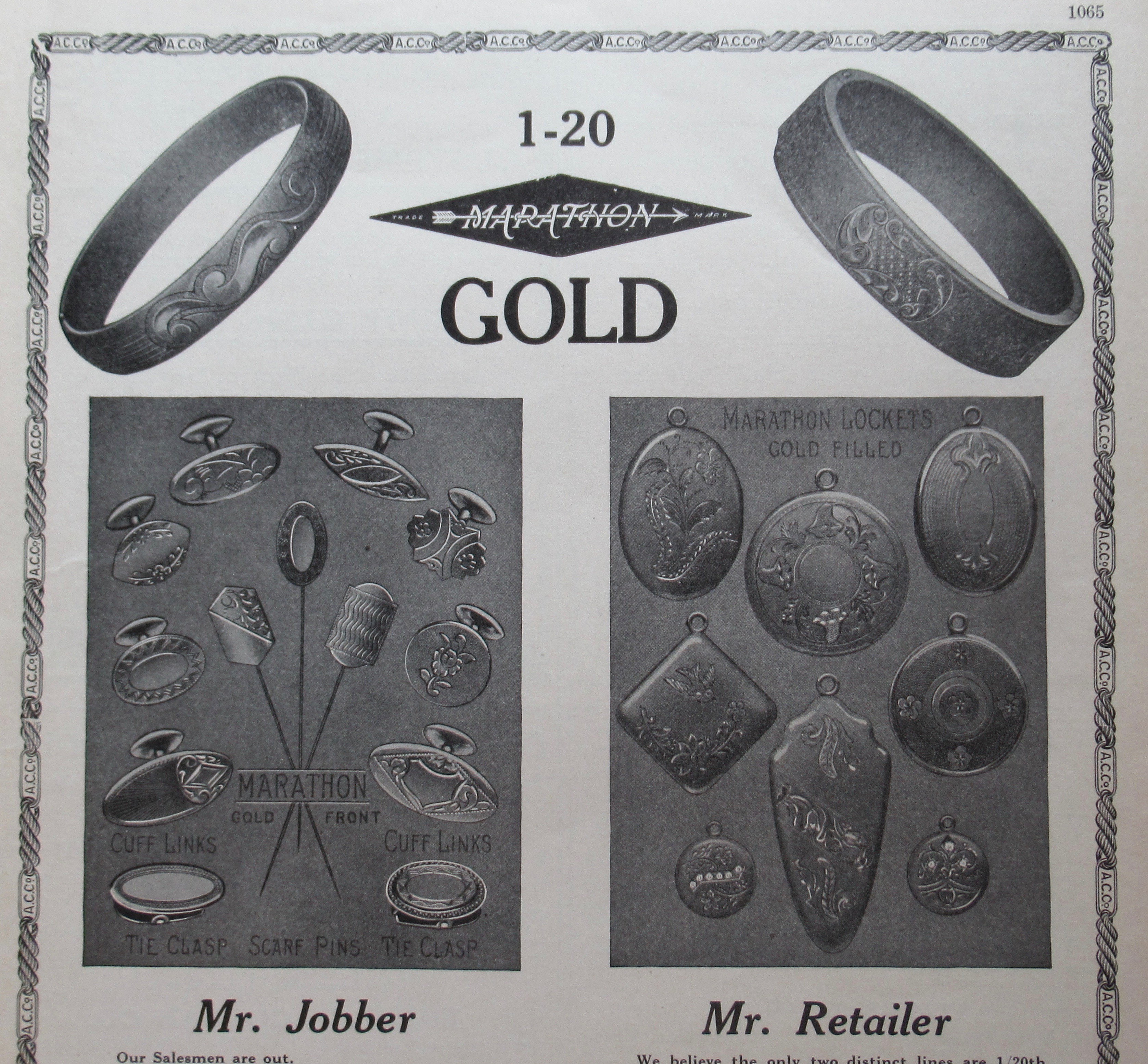 1913 Attleboro Chain Co with Marathon Gold