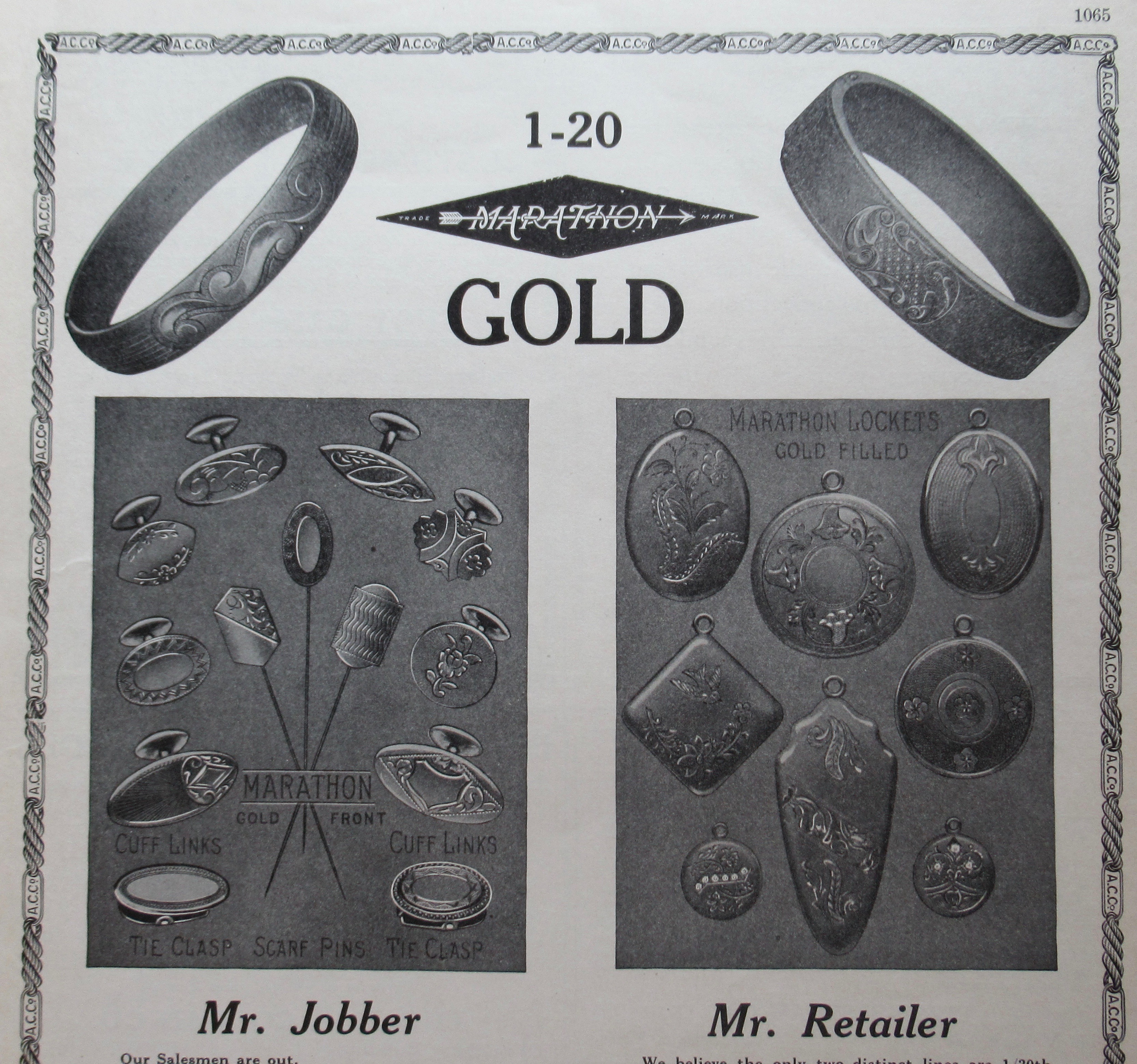 1913 Attleboro Chain Co with Marathon Gold