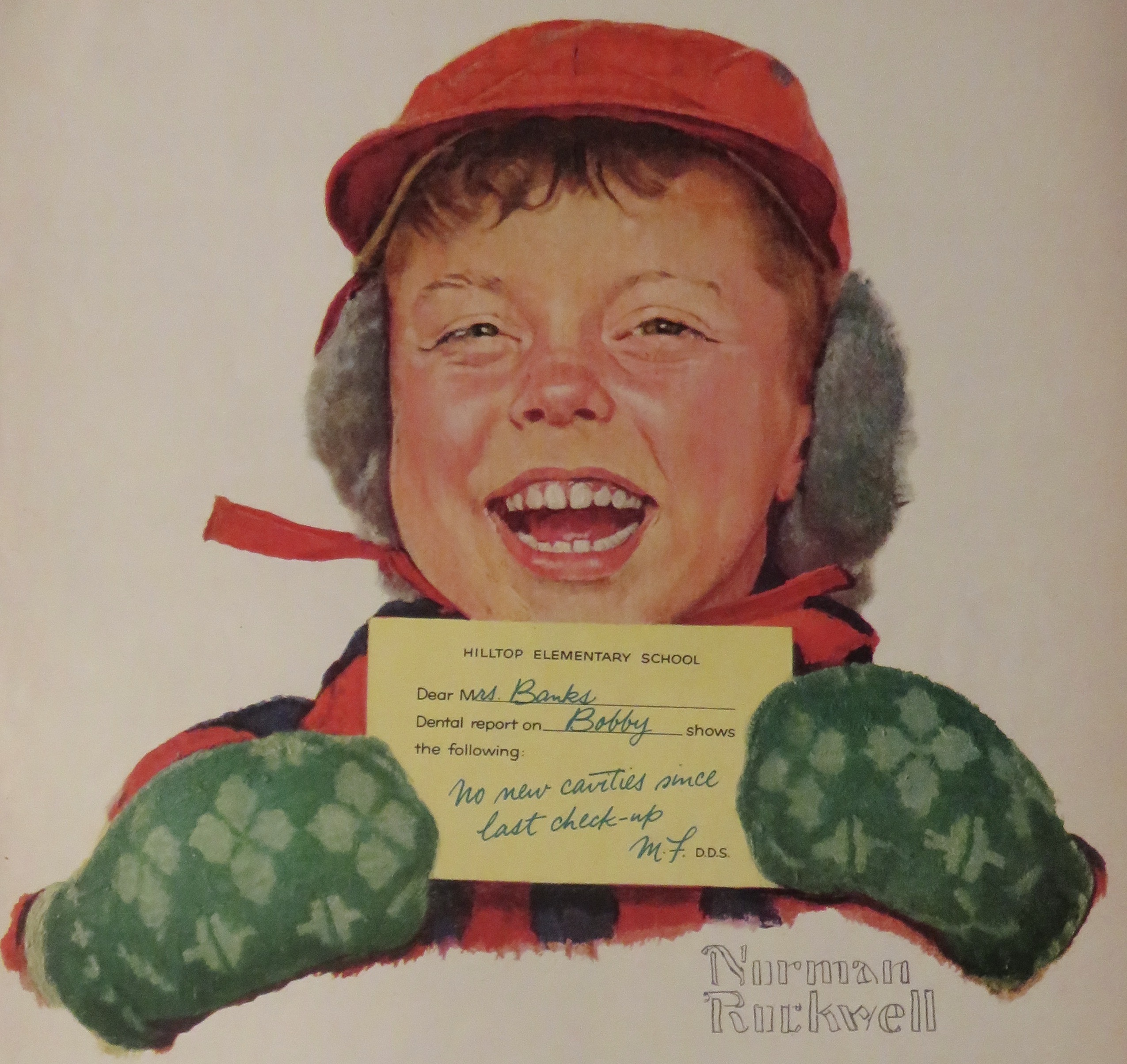 1957 Crest Toothpaste with Bobby By Norman Rockwell