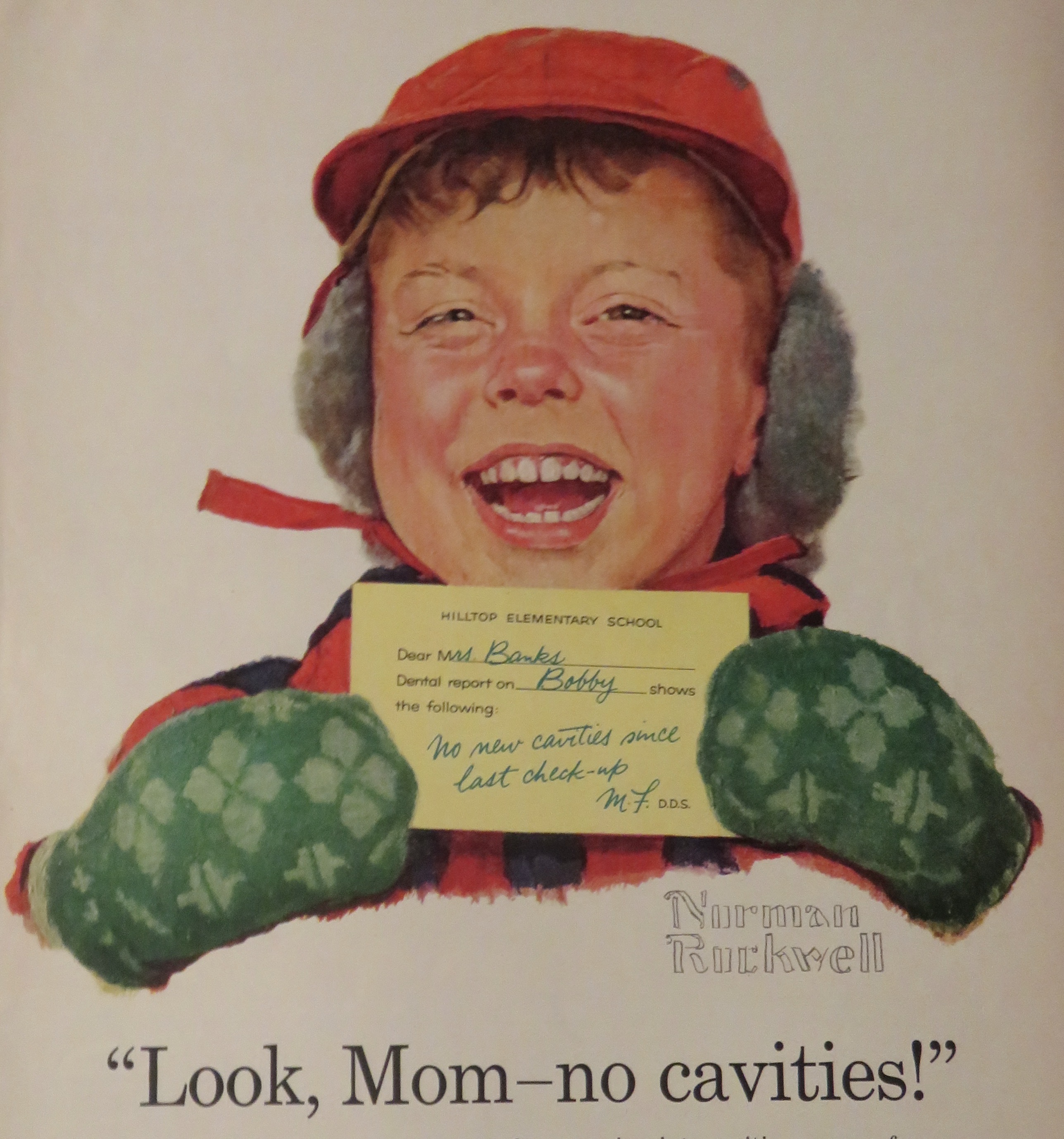 1957 Crest Toothpaste with Bobby By Norman Rockwell