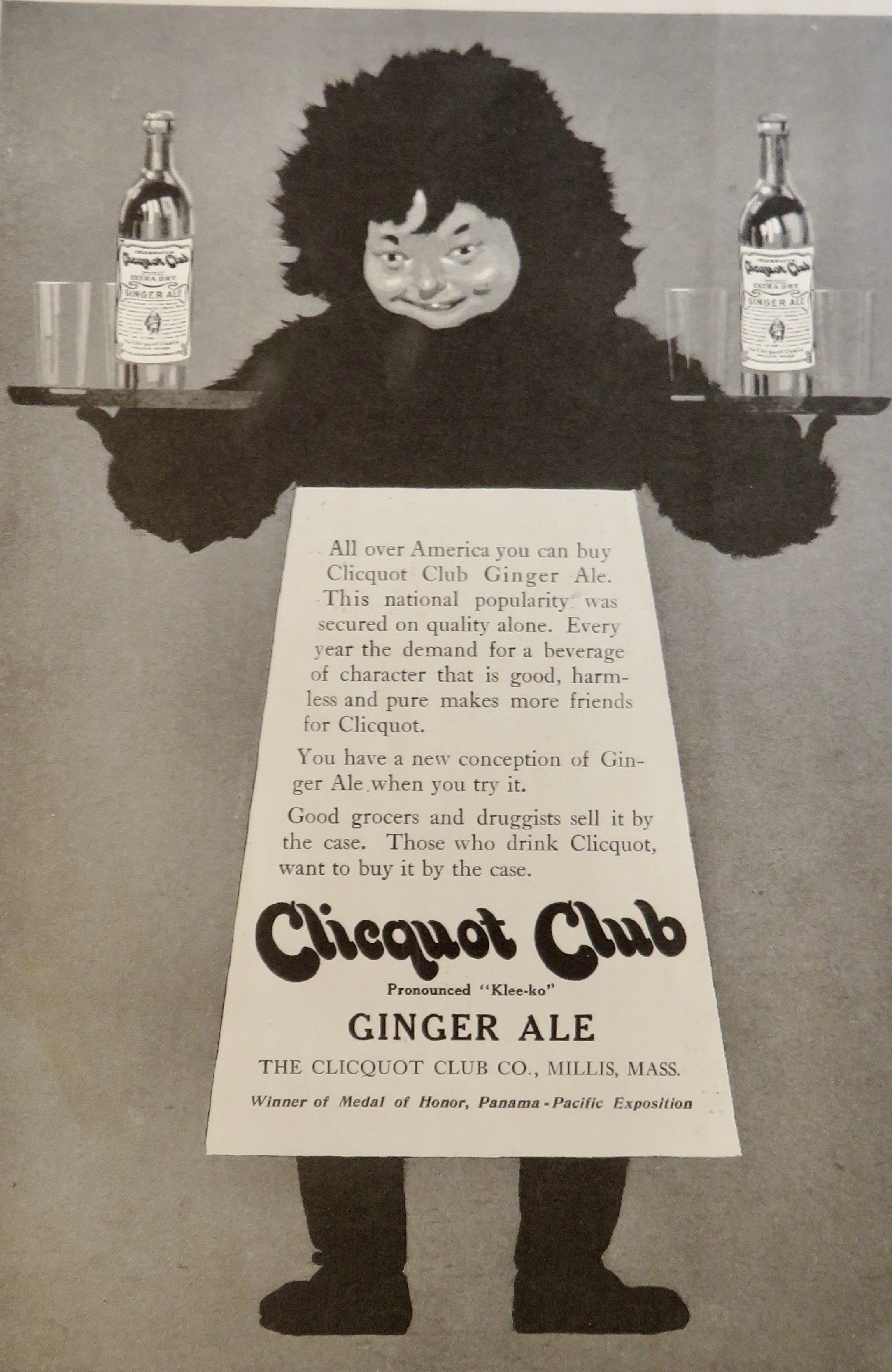 1916 Clicquot Club Ginger Ale w/ Eskimo Serving Drinks