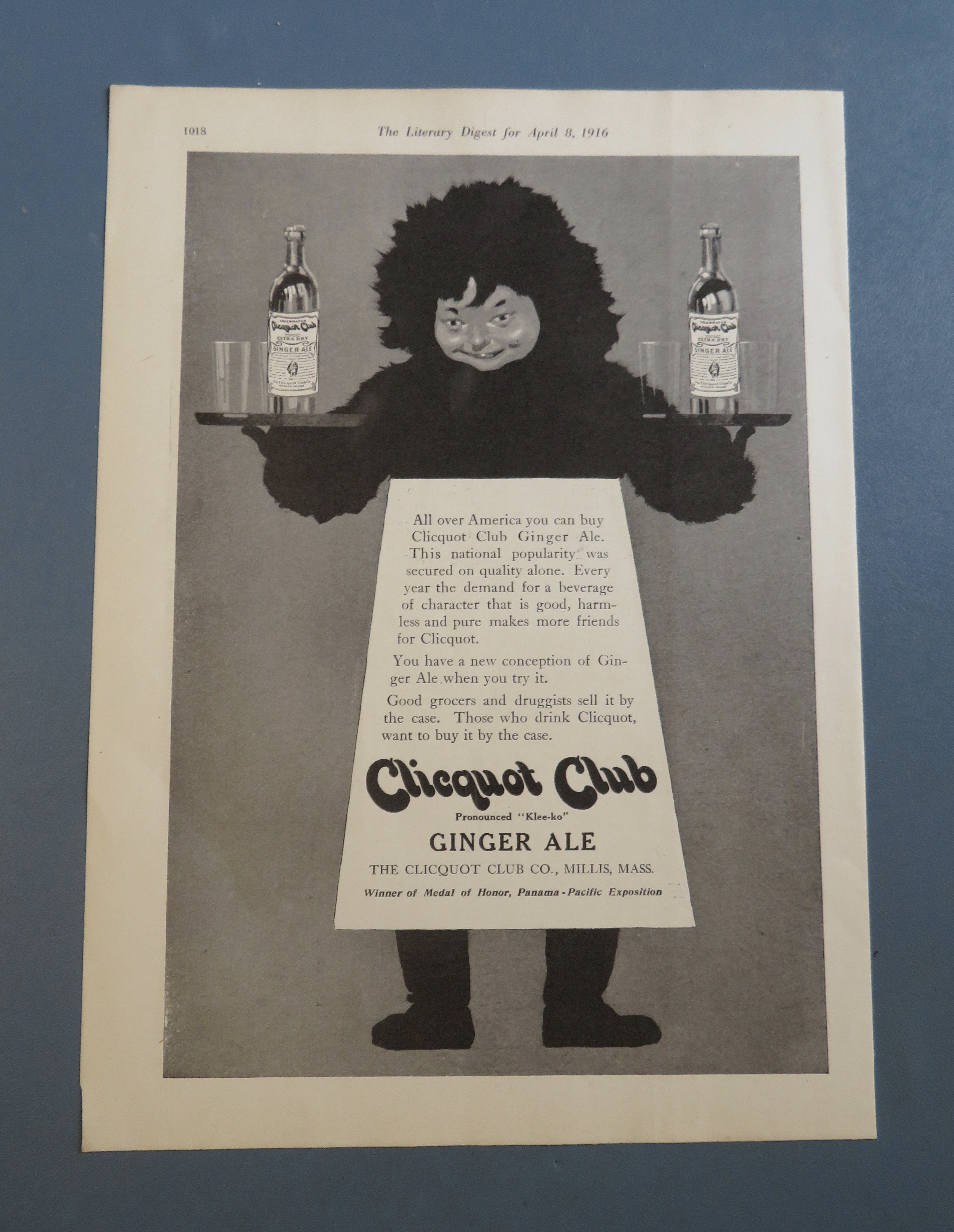 1916 Clicquot Club Ginger Ale w/ Eskimo Serving Drinks