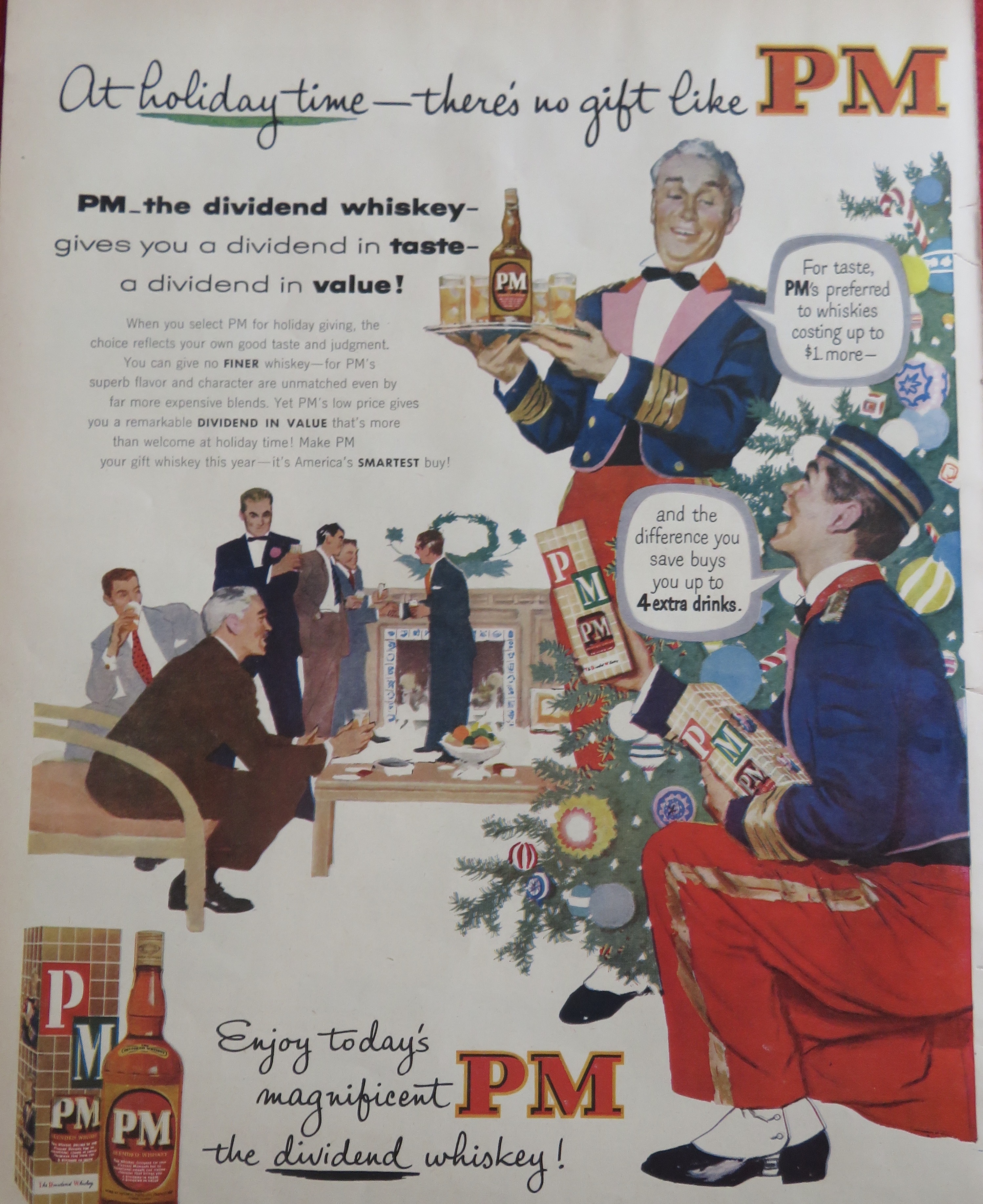 1953 PM Whiskey with 2 Bellboys Talking To Each Other