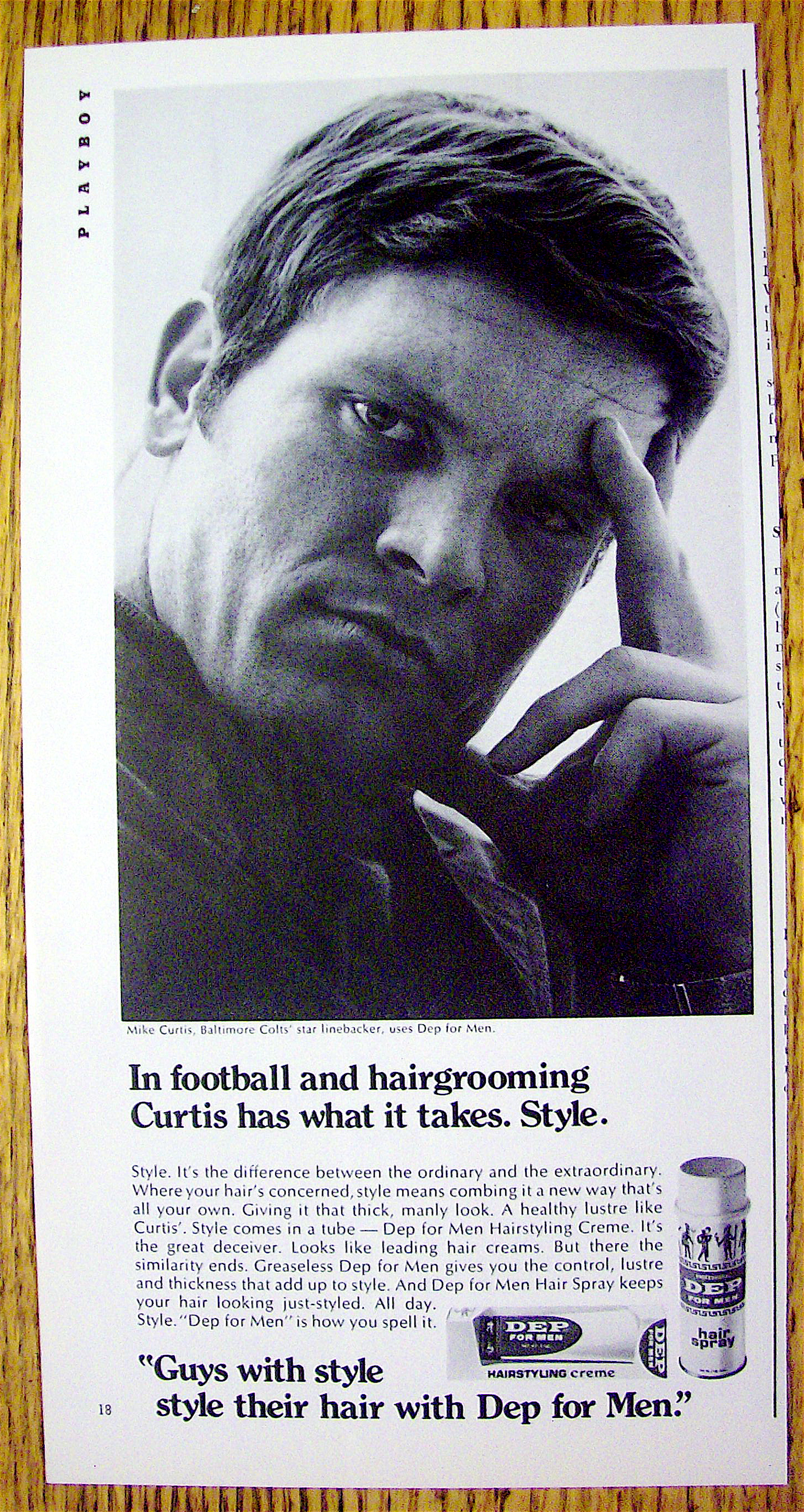 1970 Dep for Men with Baltimore Colts Mike Curtis