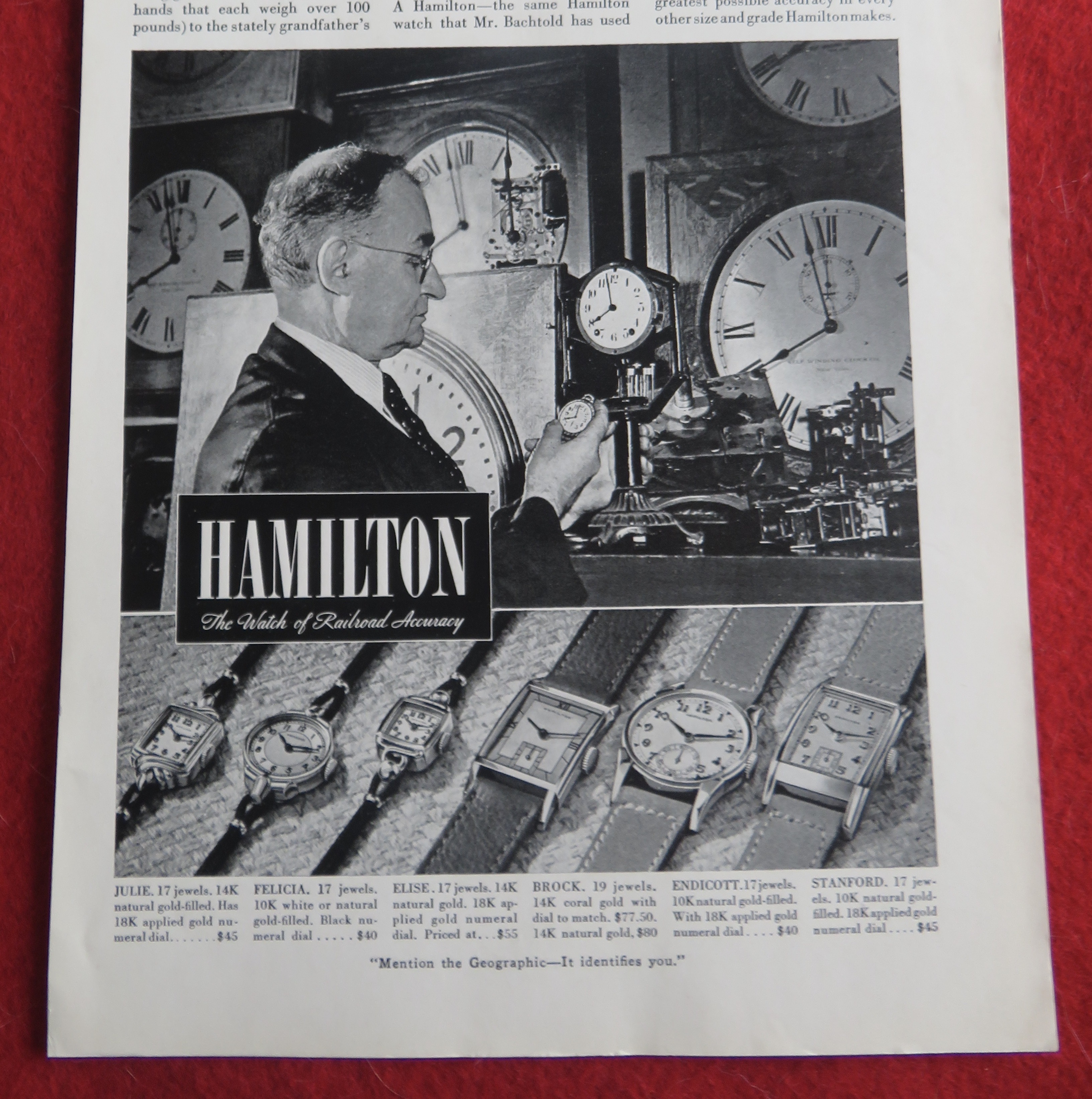 1940 Hamilton Watch with Man Setting Clocks