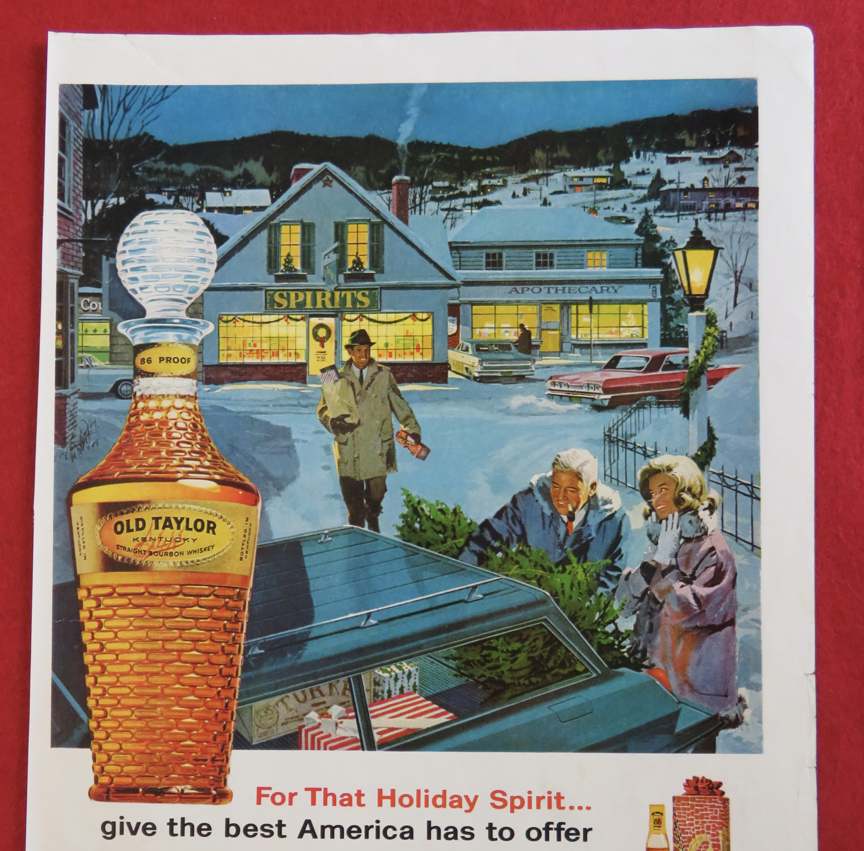 1963 Old Taylor 86 Whiskey w/ People Christmas Shopping
