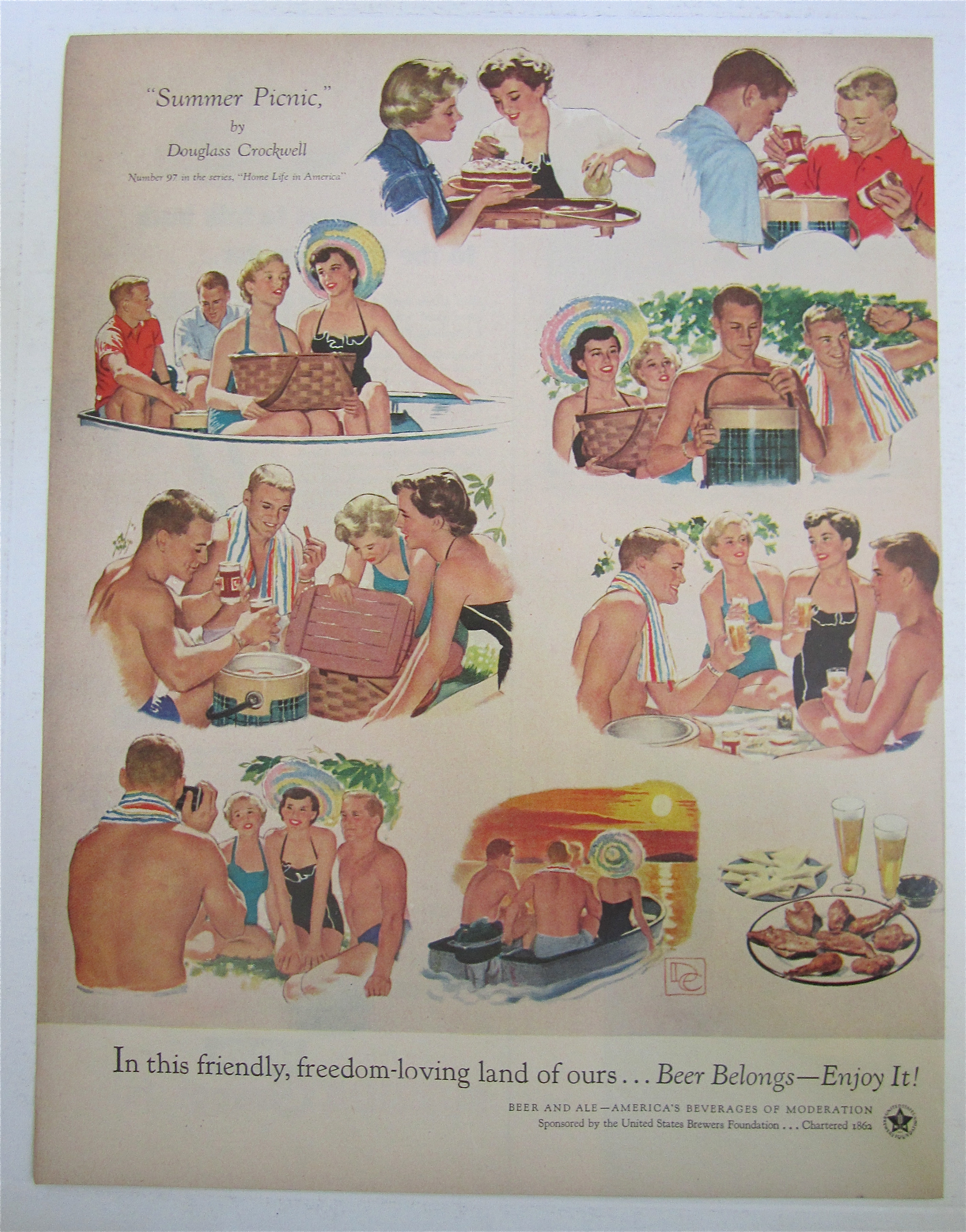 1954 Summer Picnic By Douglass Crockwell