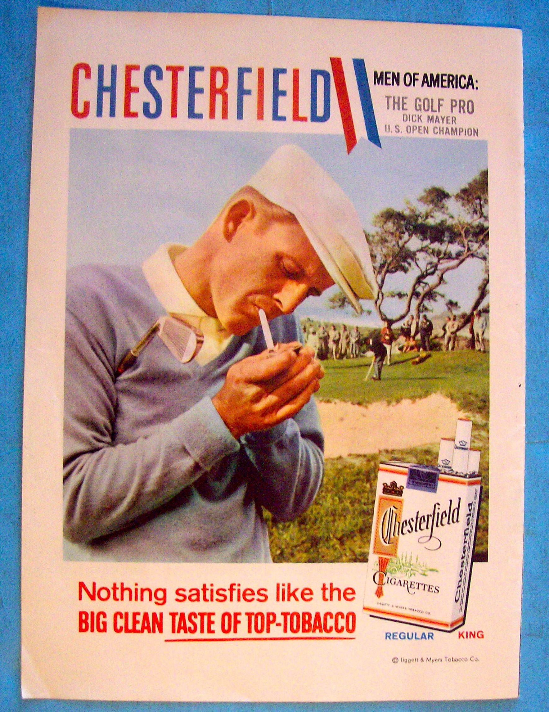 1958 Chesterfield Cigarettes with Golf's Pro Dick Mayer