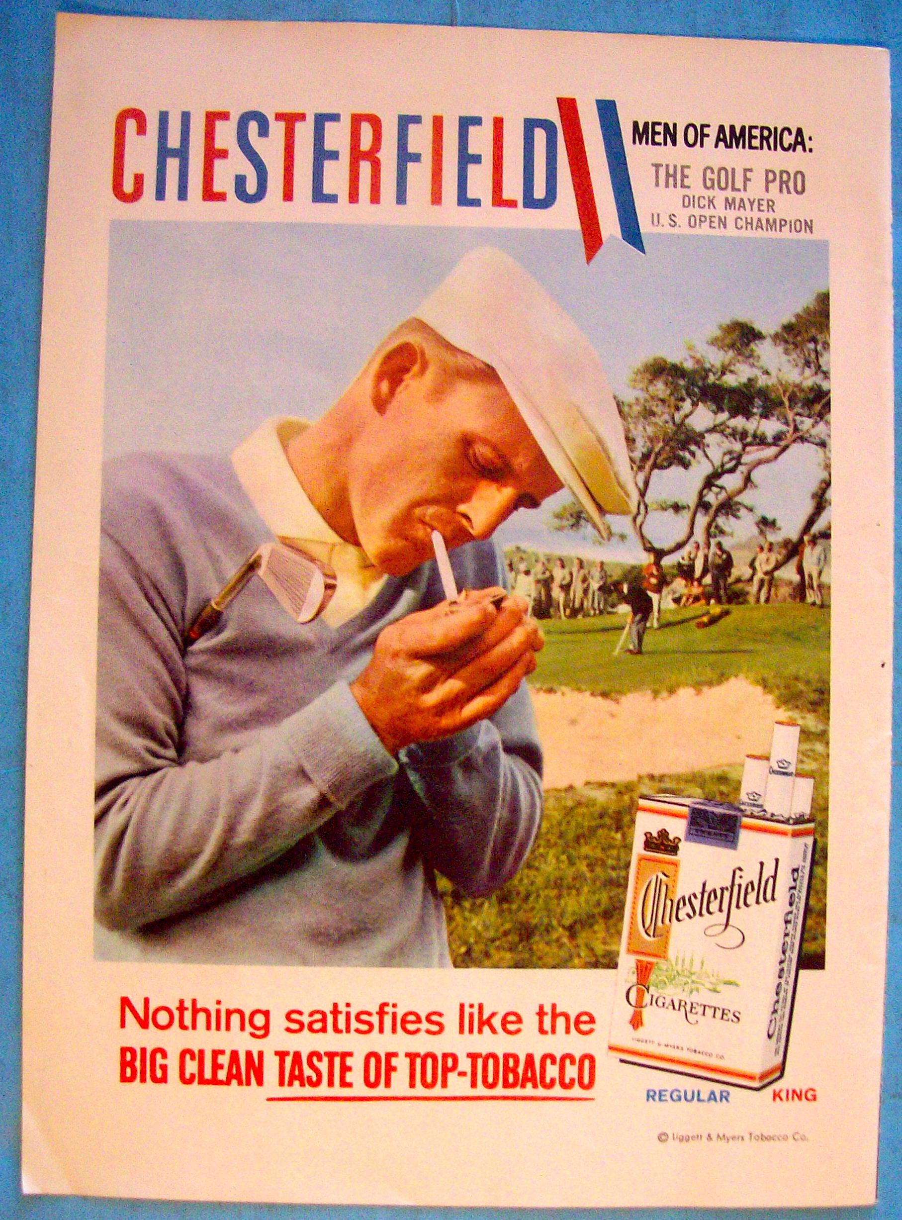 1958 Chesterfield Cigarettes with Golf's Pro Dick Mayer