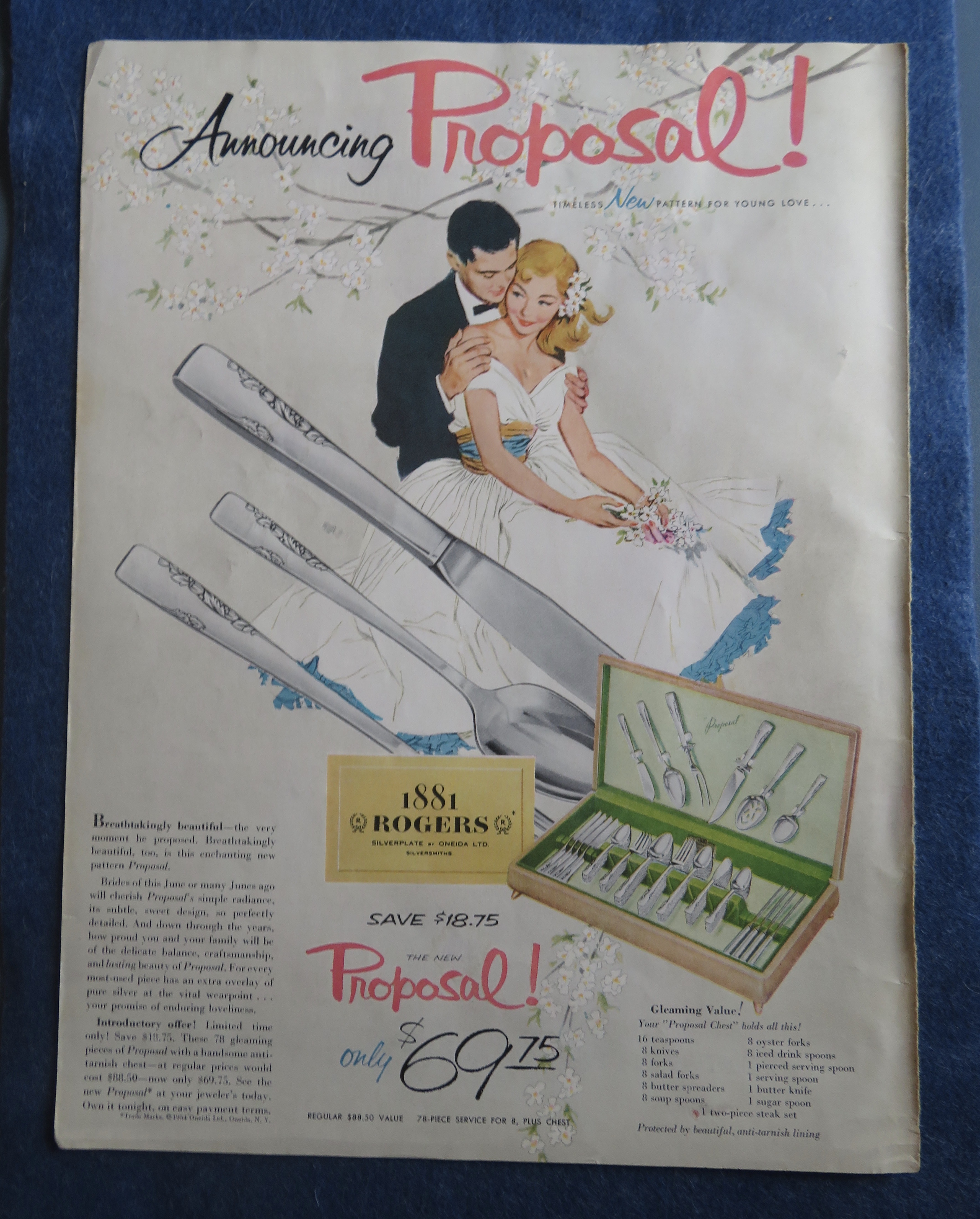 1954 1881 Rogers Silver-plate Silverware With Proposal