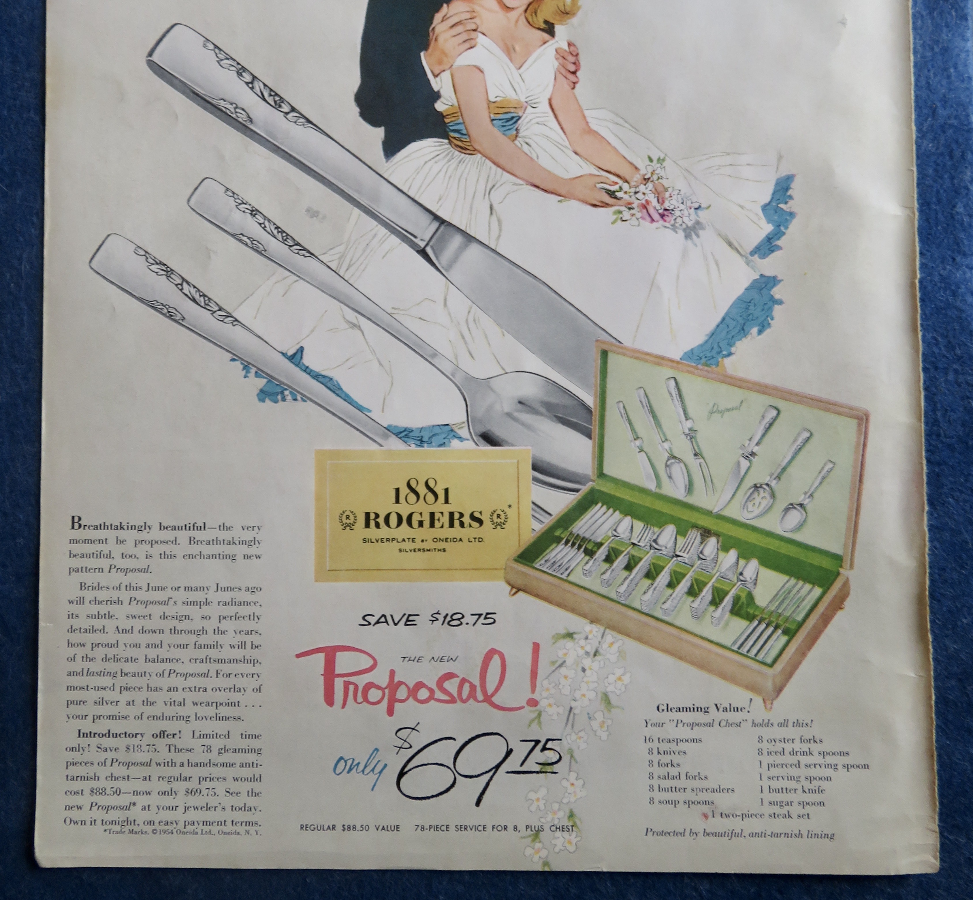 1954 1881 Rogers Silver-plate Silverware With Proposal