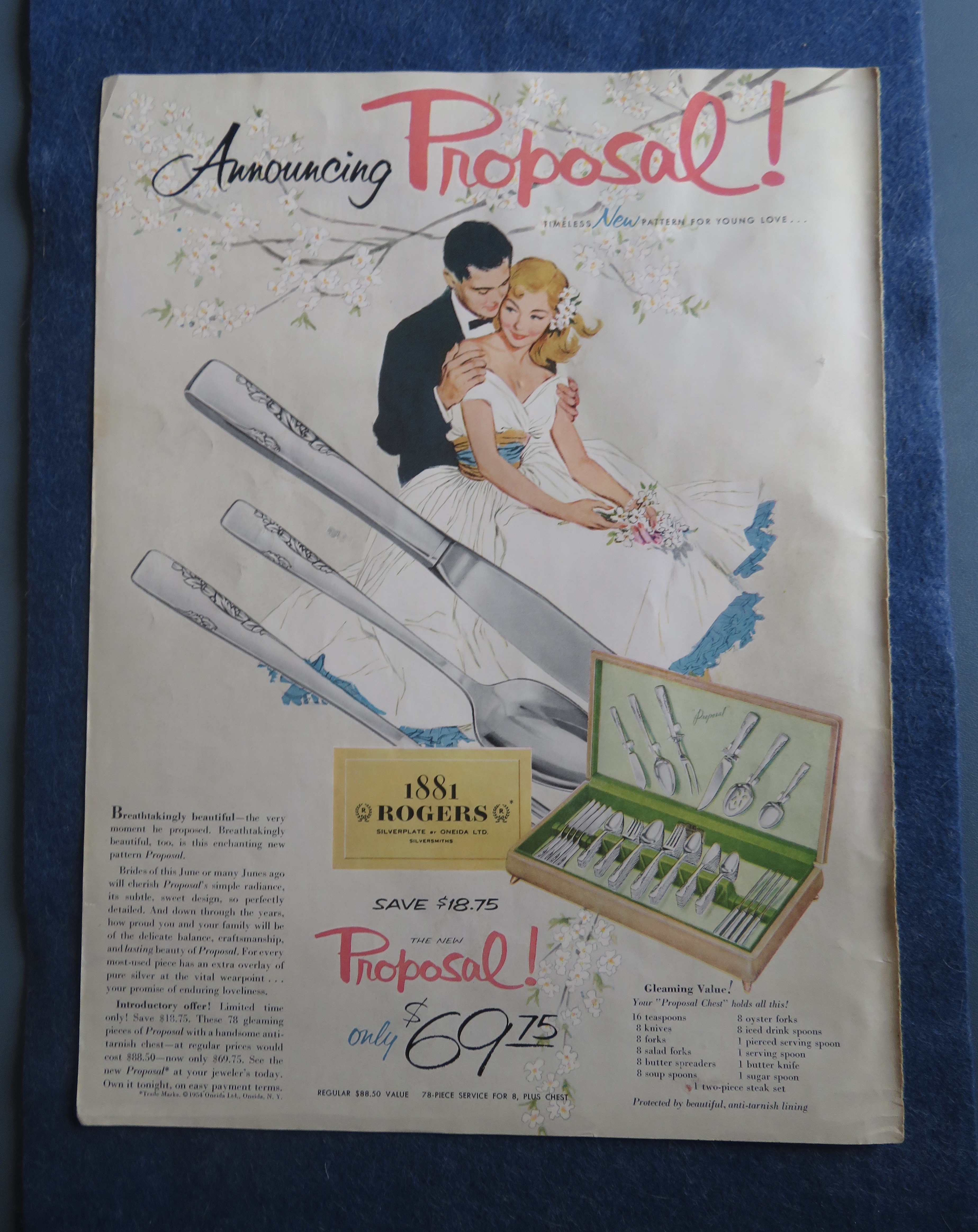 1954 1881 Rogers Silver-plate Silverware With Proposal