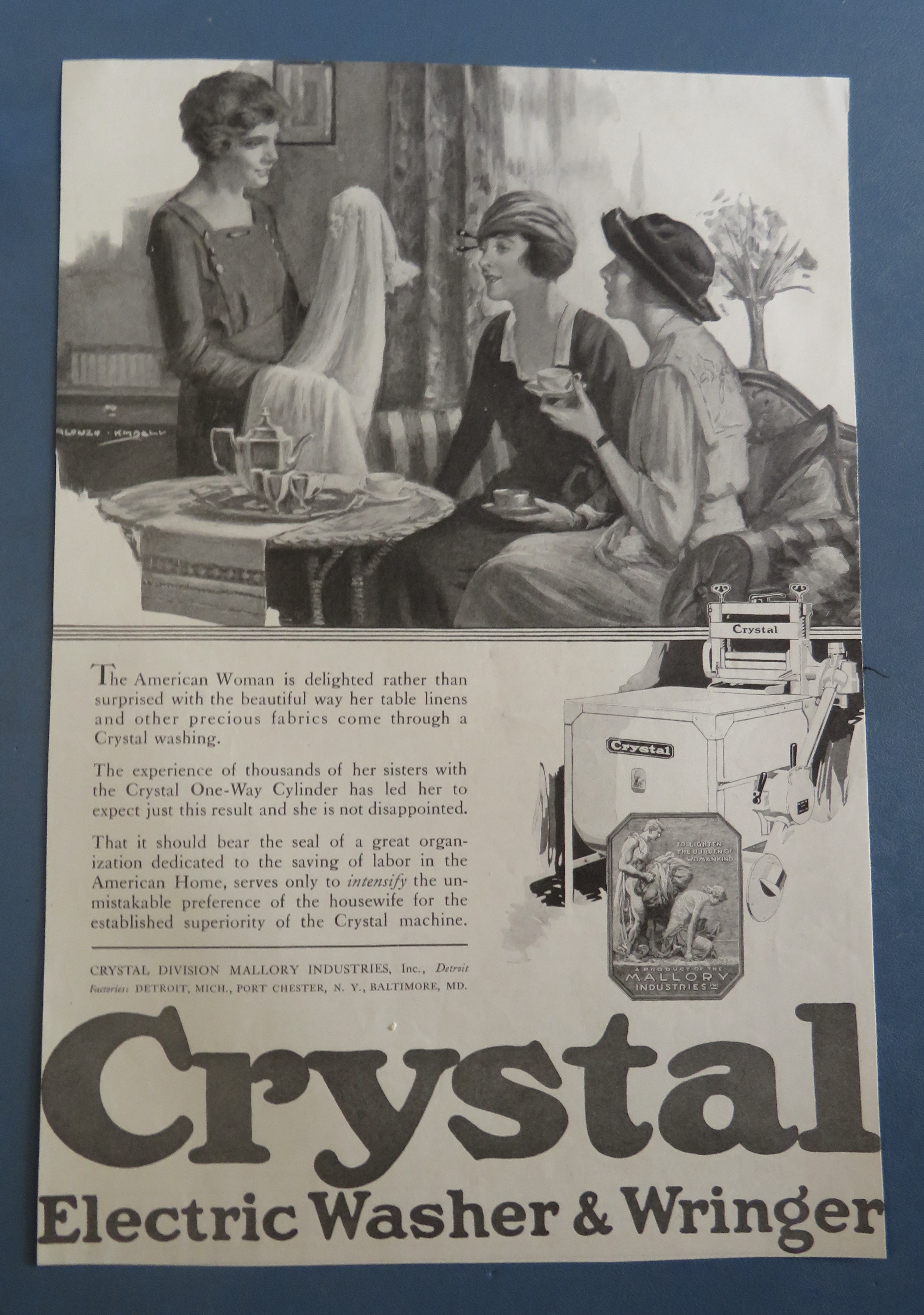 1920's Crystal Electric Washer & Wringer with Women