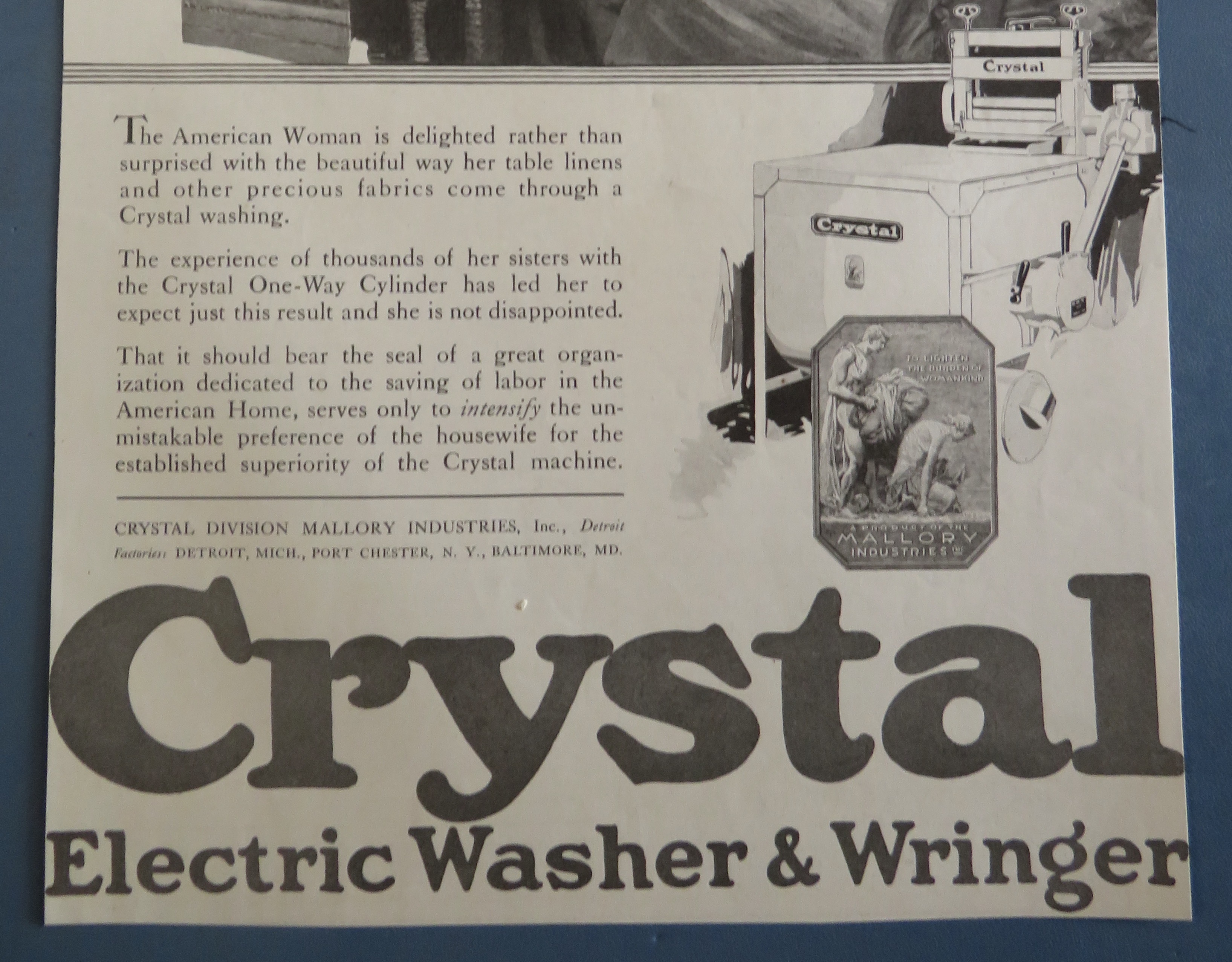 1920's Crystal Electric Washer & Wringer with Women