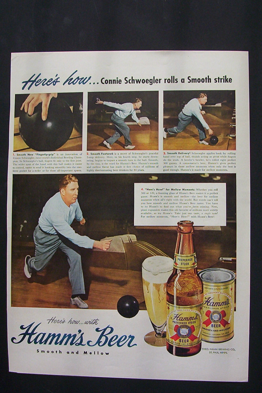 1949 Hamm's Beer w/Connie Schwoegler (Bowling Champion)