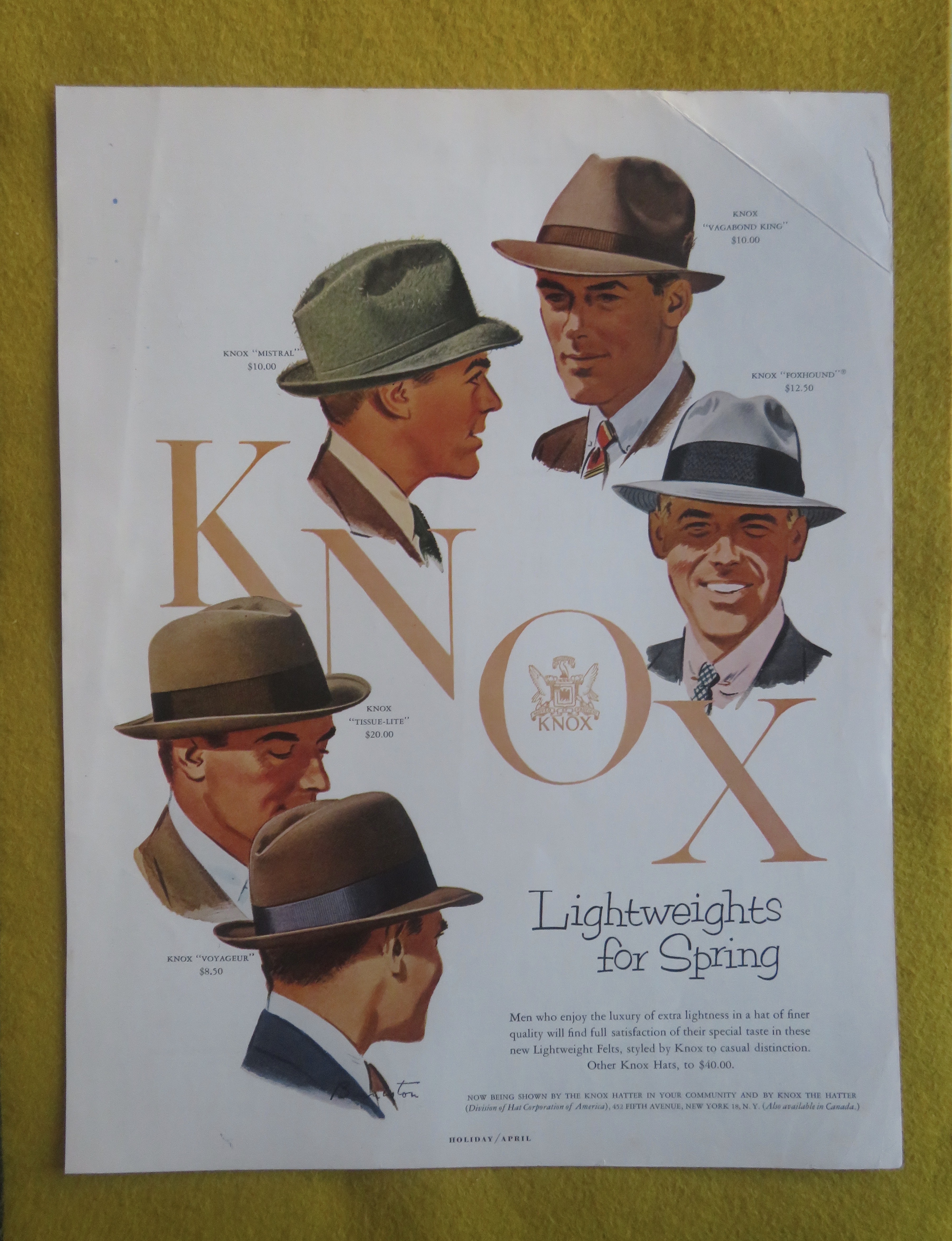1957 Knox Hats with Lightweights For Sporing
