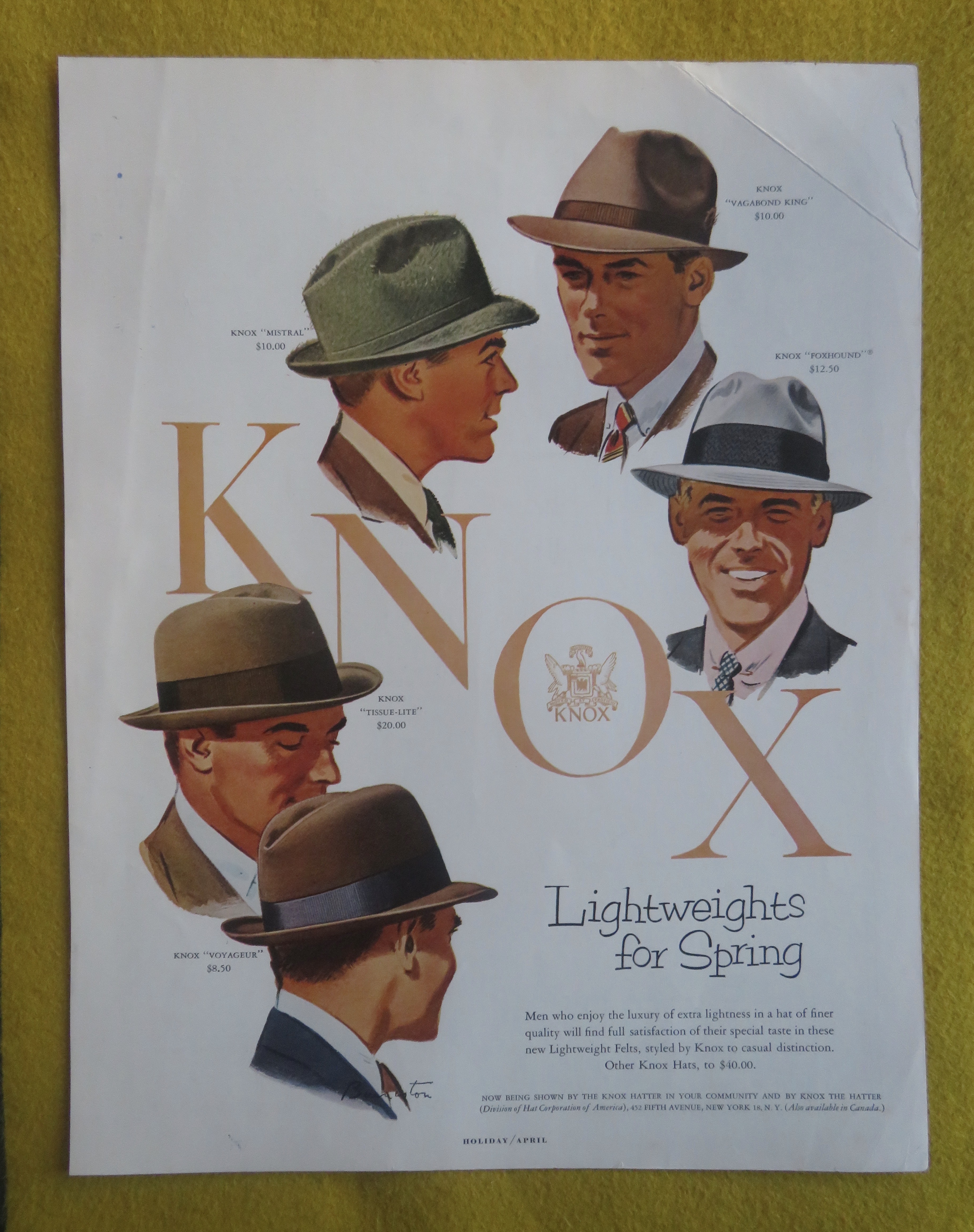1957 Knox Hats with Lightweights For Sporing