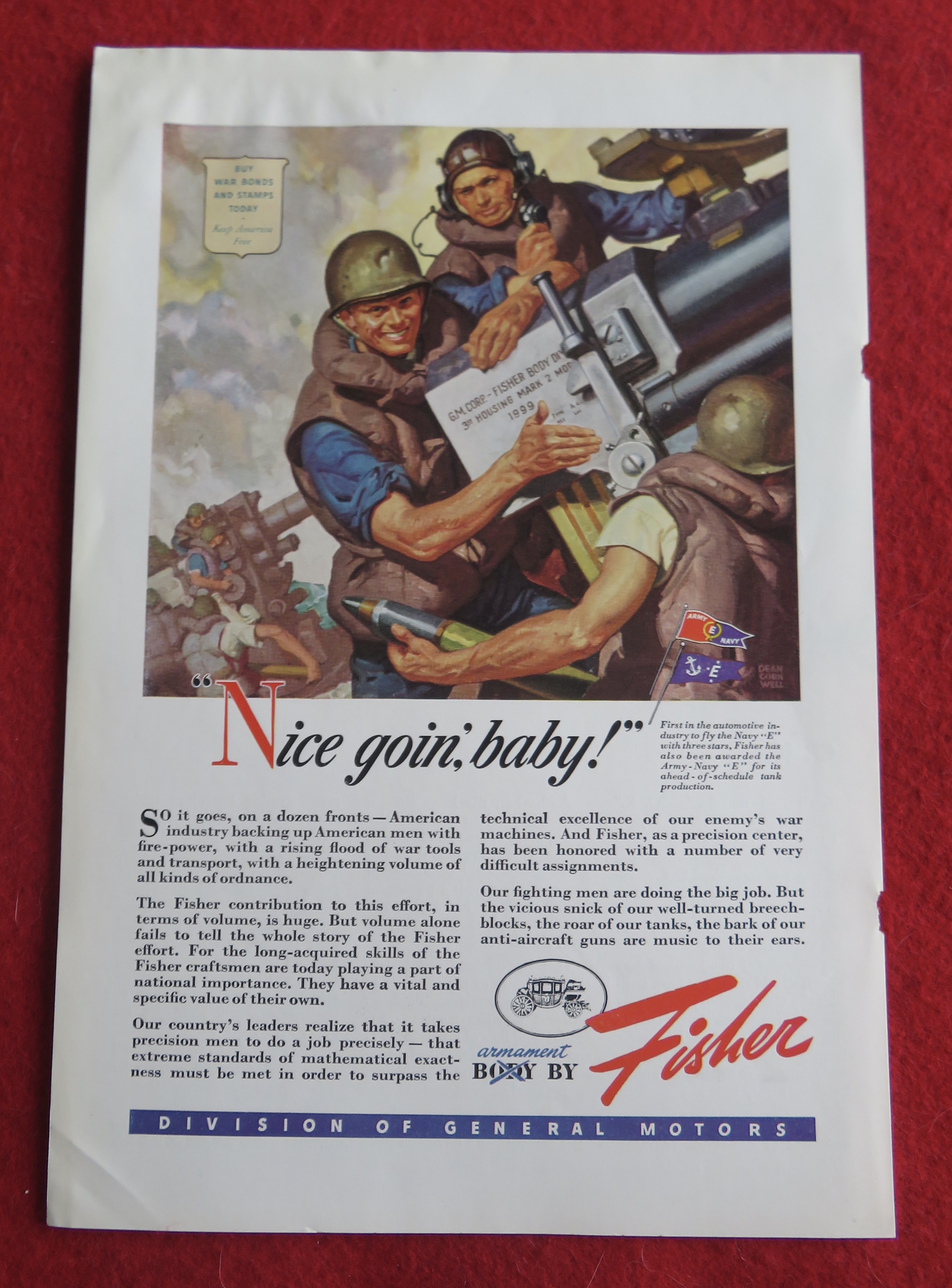 1943 Body By Fisher By Dean Cornwell with Army Men