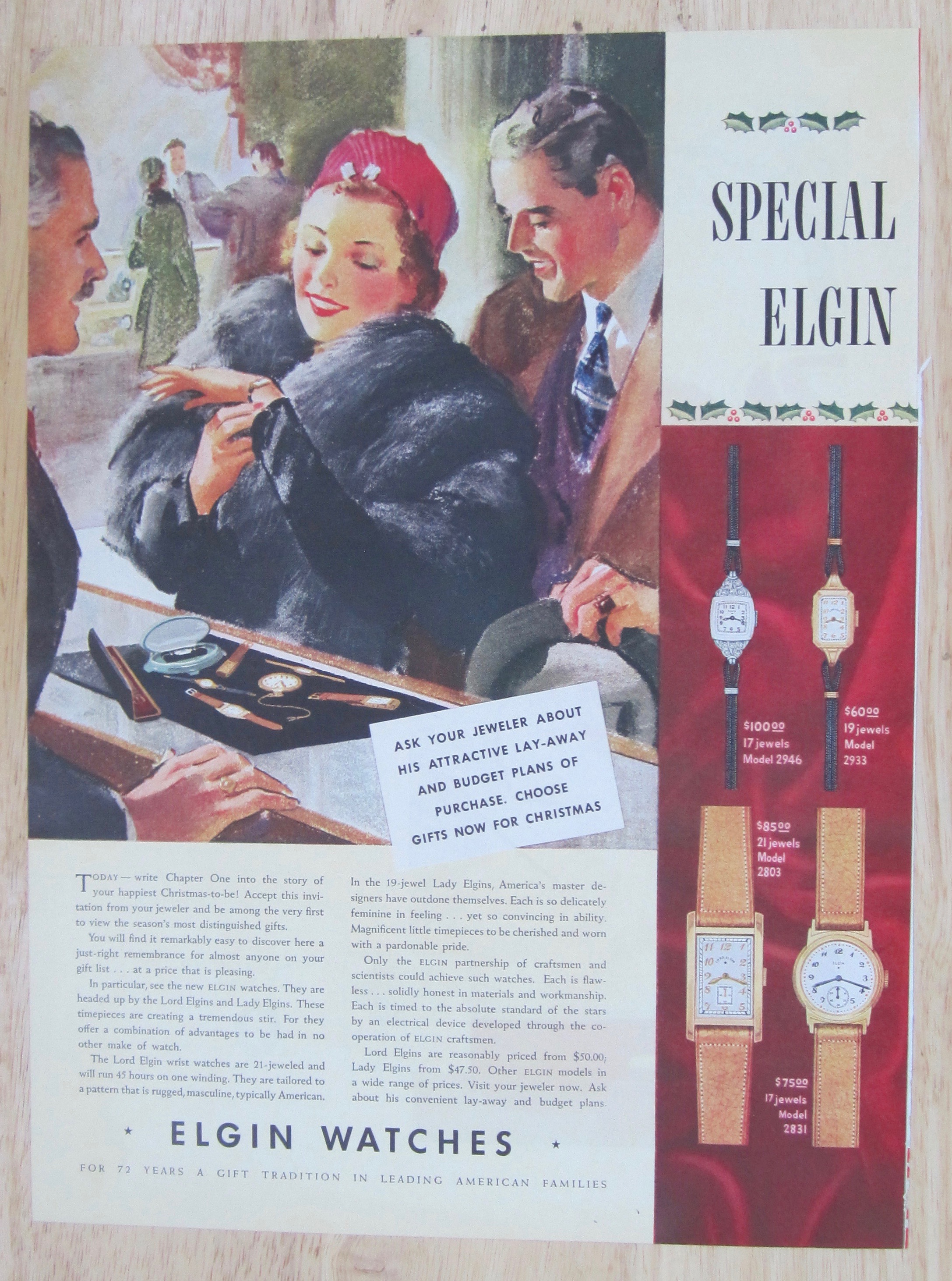 1937 Elgin Watches with Man & Woman Buying Watch