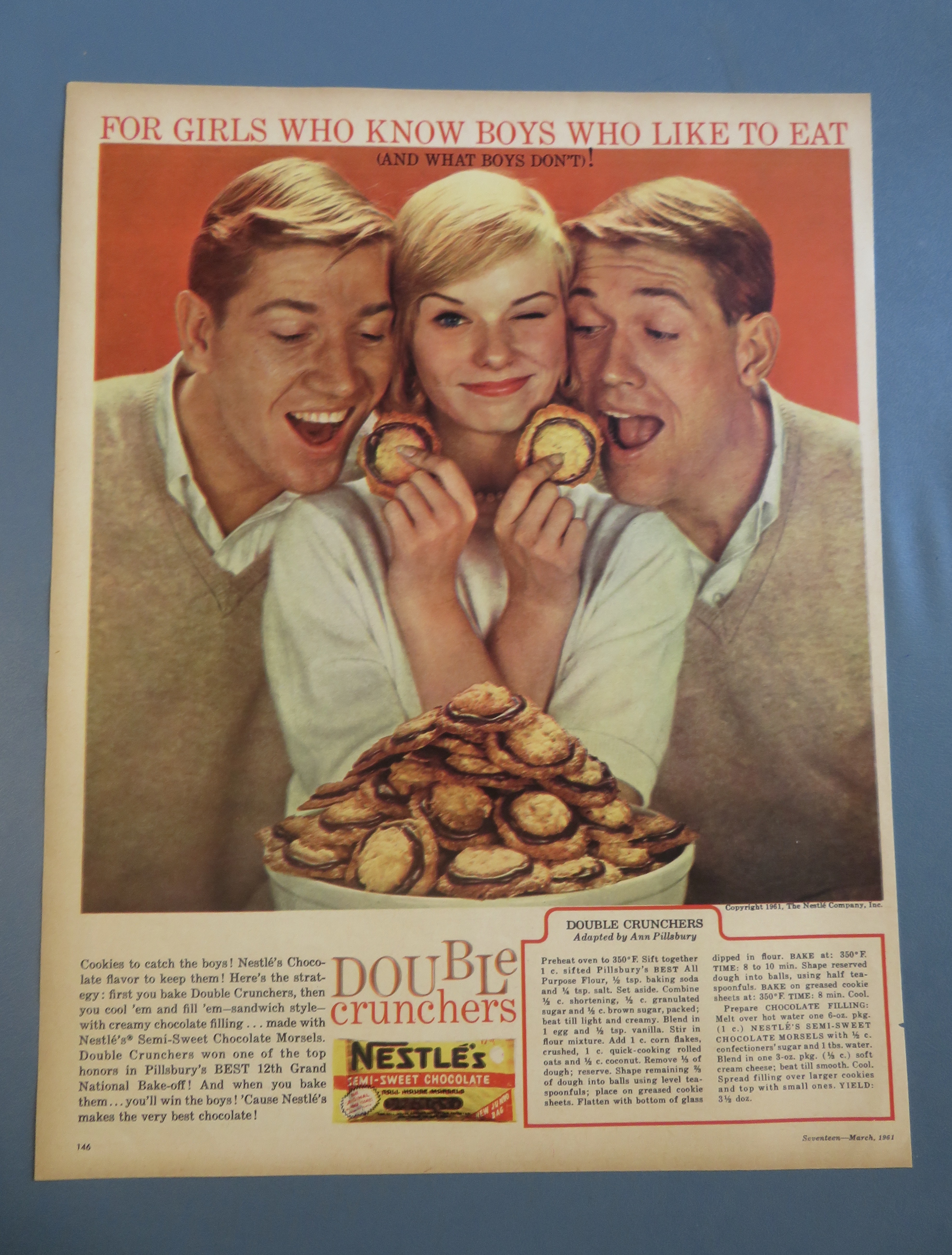 1961 Nestle's Semi Sweet Chocolate with Woman & Cookies