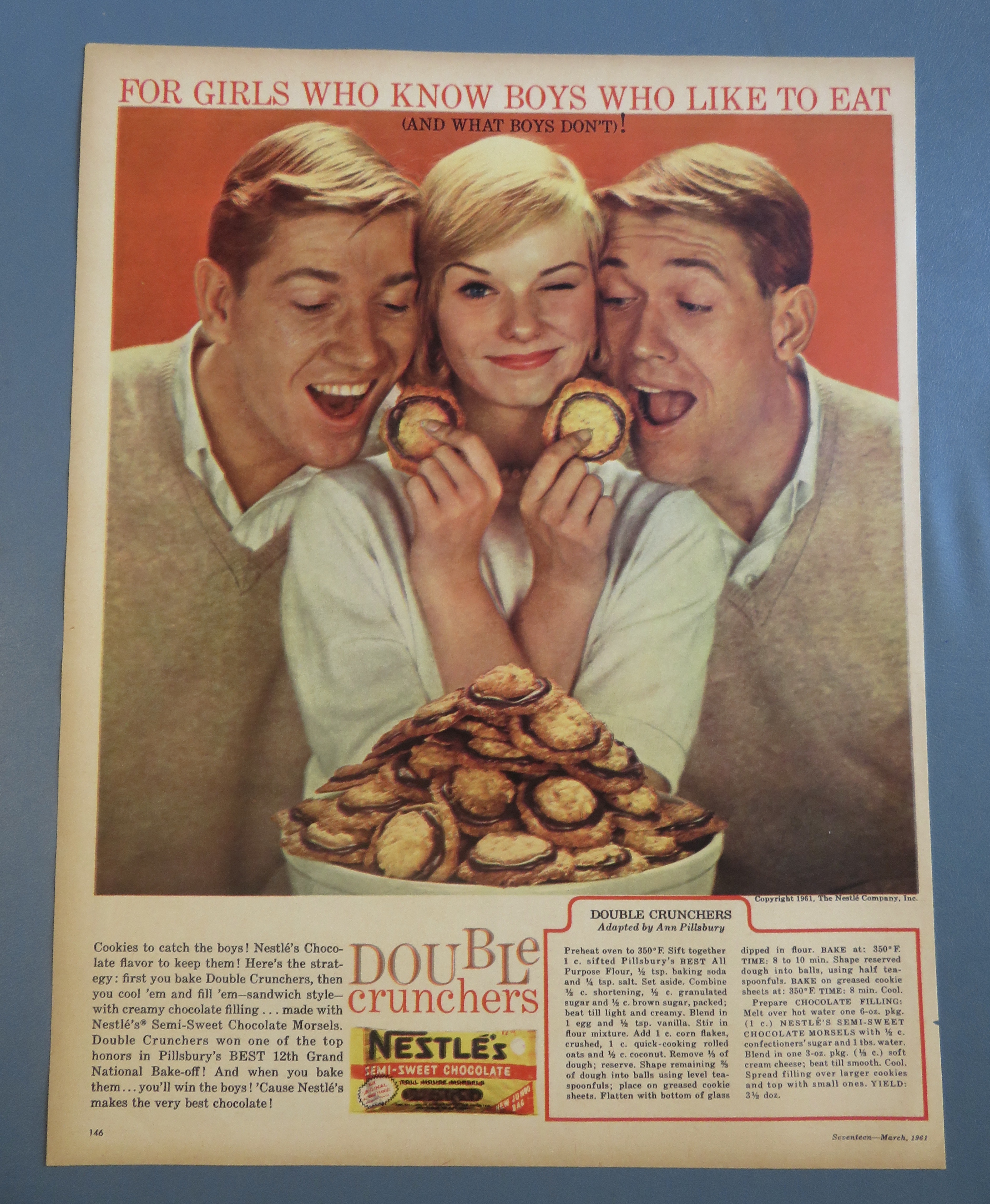 1961 Nestle's Semi Sweet Chocolate with Woman & Cookies