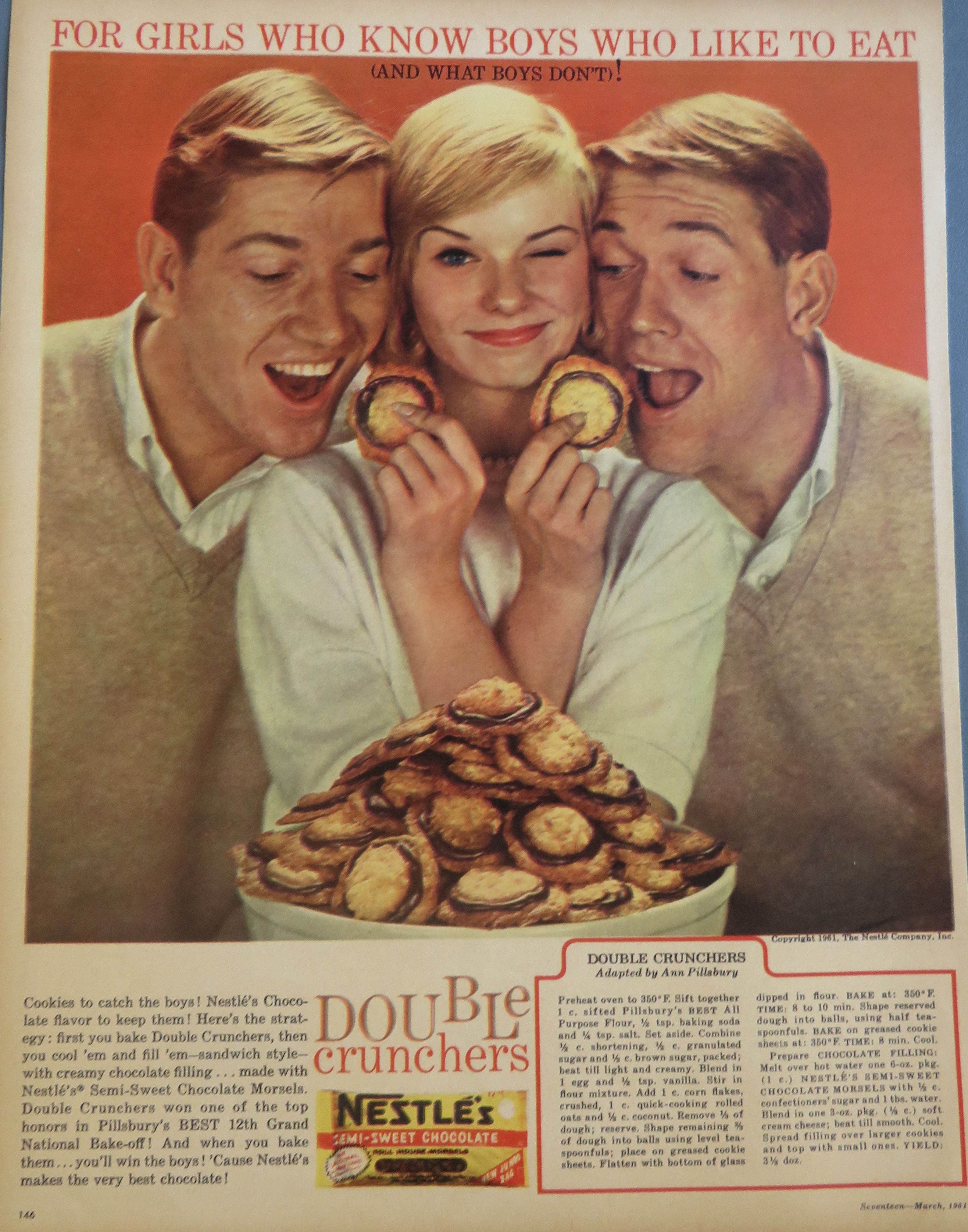 1961 Nestle's Semi Sweet Chocolate with Woman & Cookies