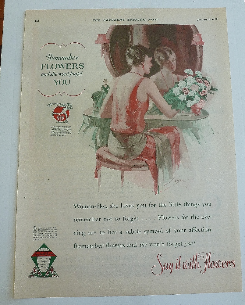 1929 Say It With Flowers With Woman In Red