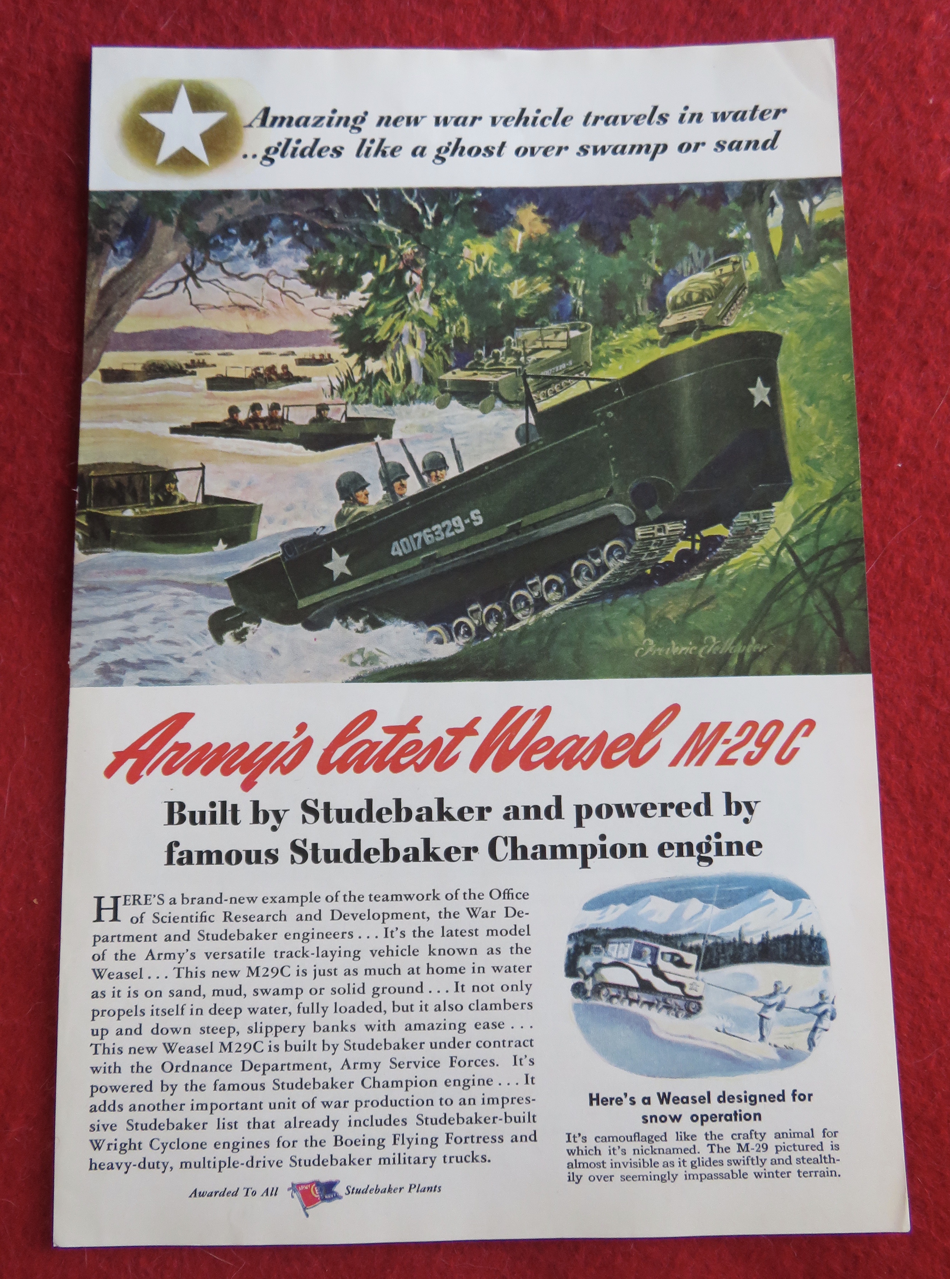 1944 Studebaker with Army's Latest Weasel M-29C