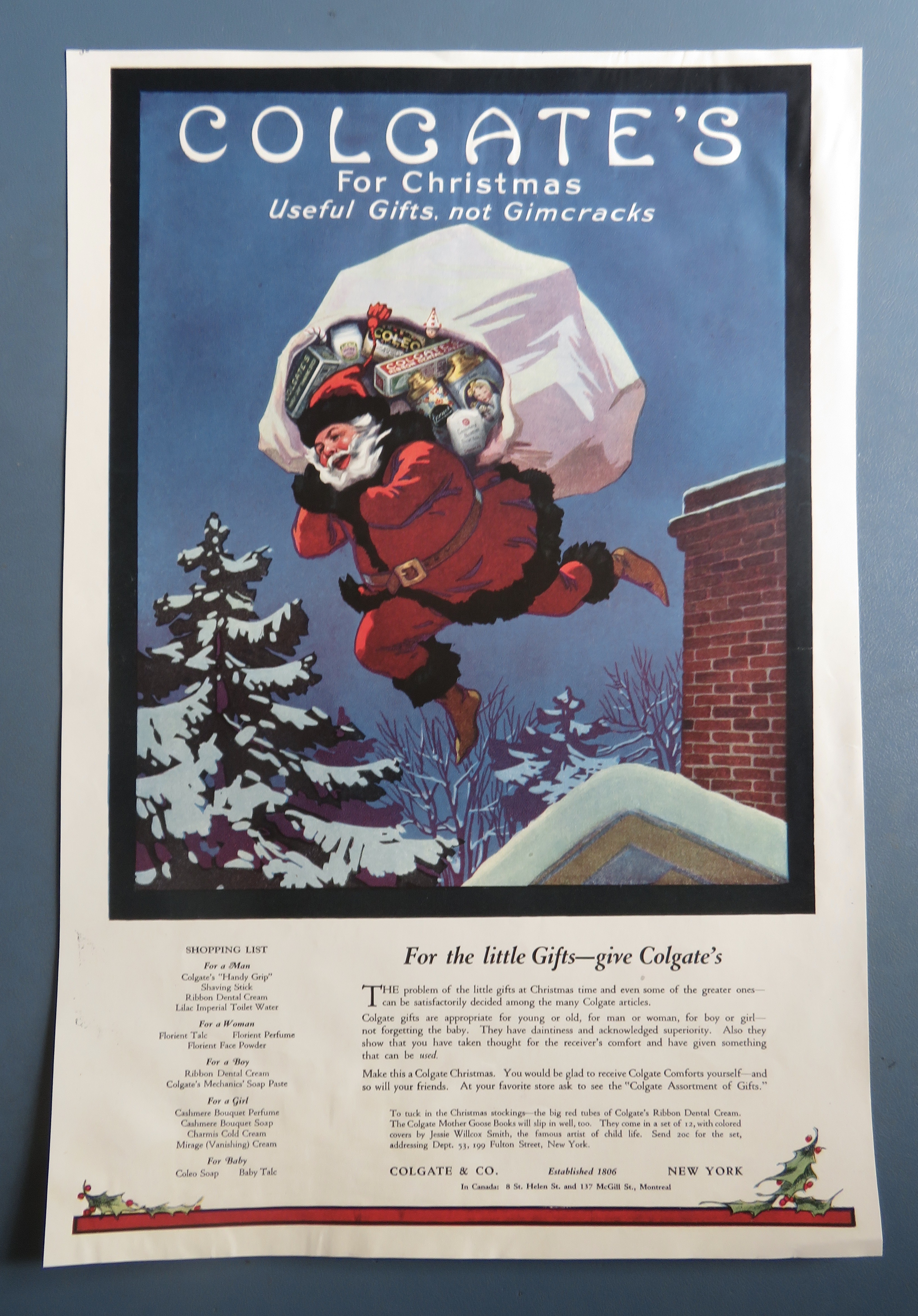 1920 Colgate's Toothpaste with Santa Claus