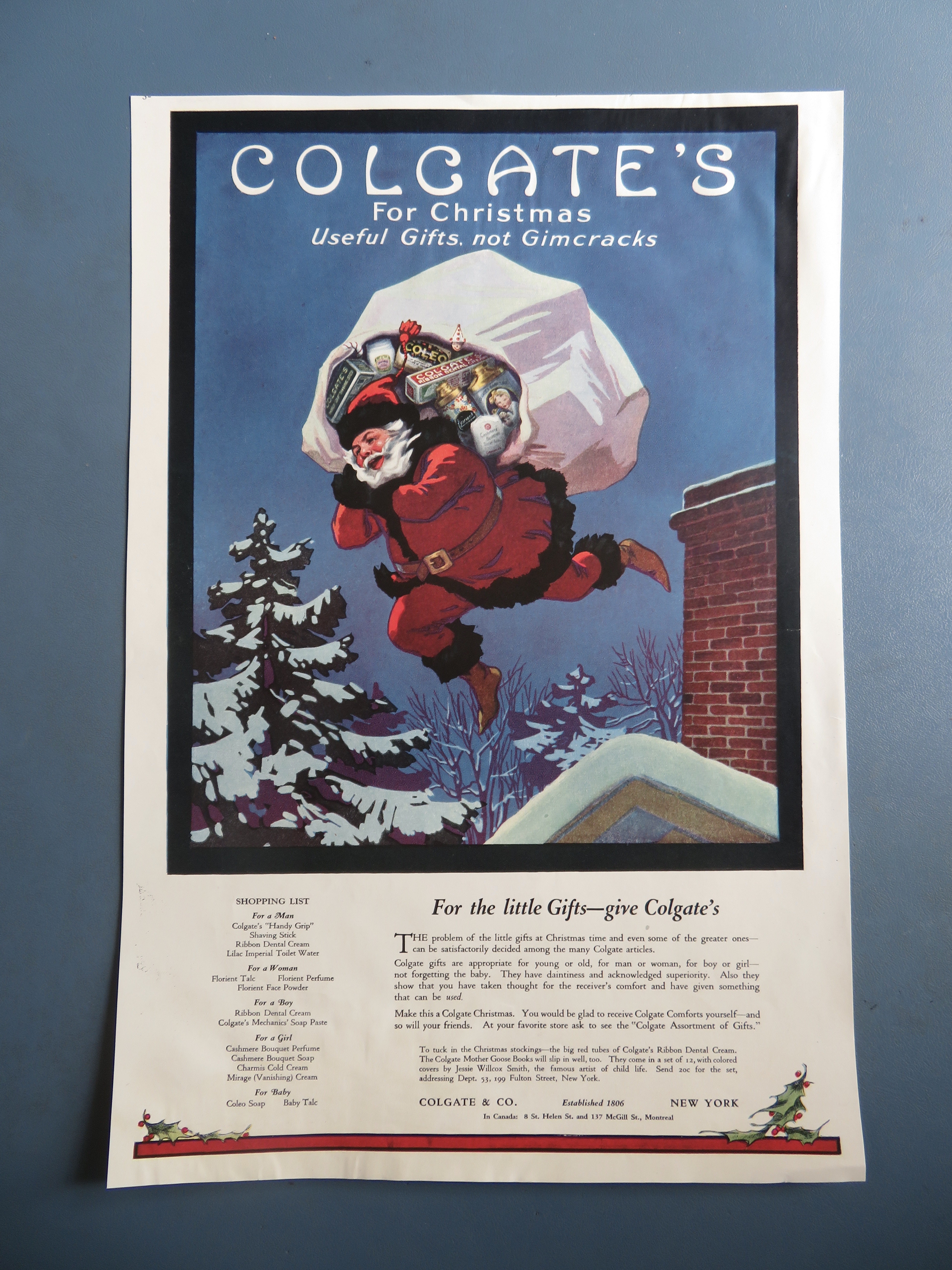 1920 Colgate's Toothpaste with Santa Claus