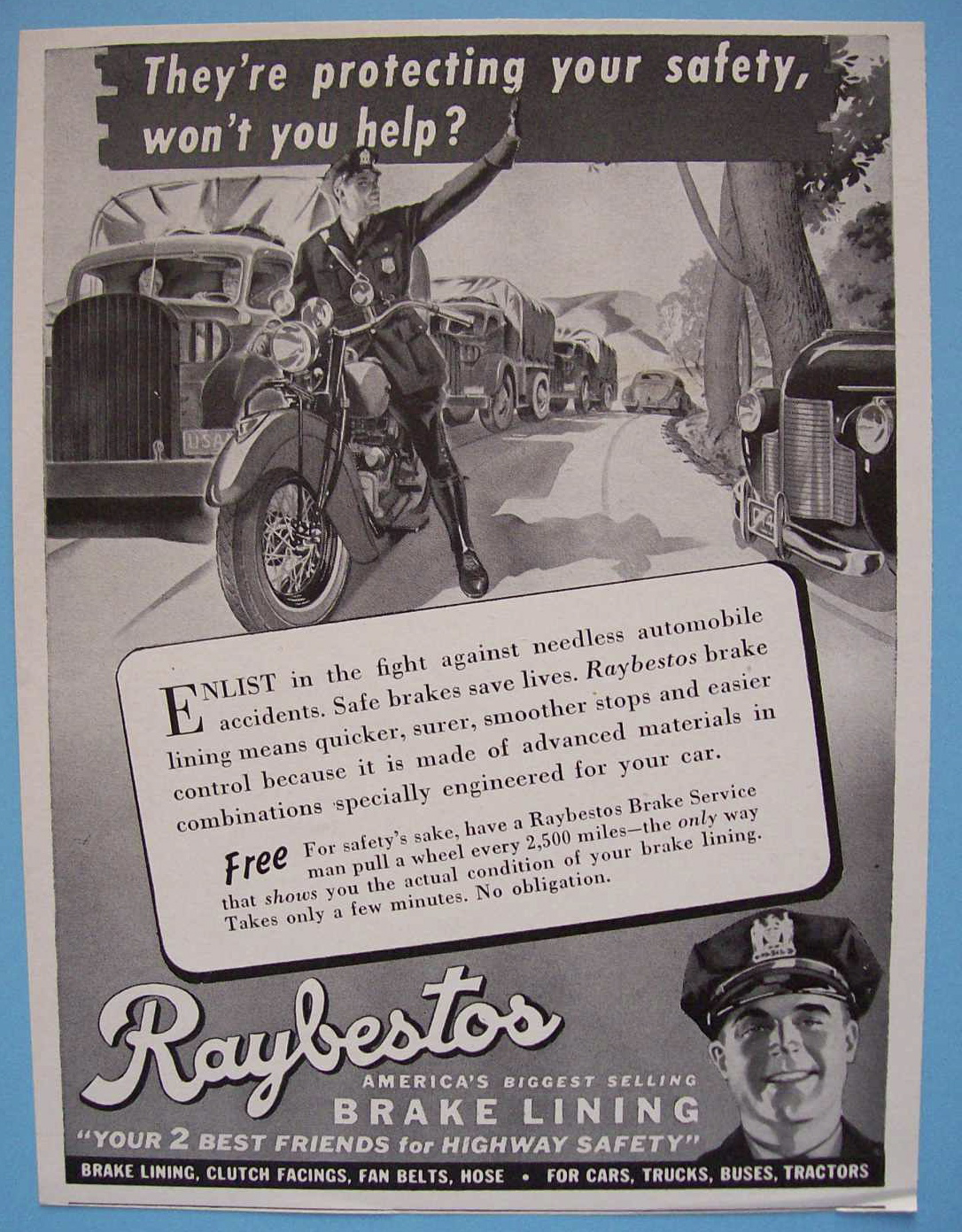 Vintage Ad: 1941 Raybestos Brake Lining