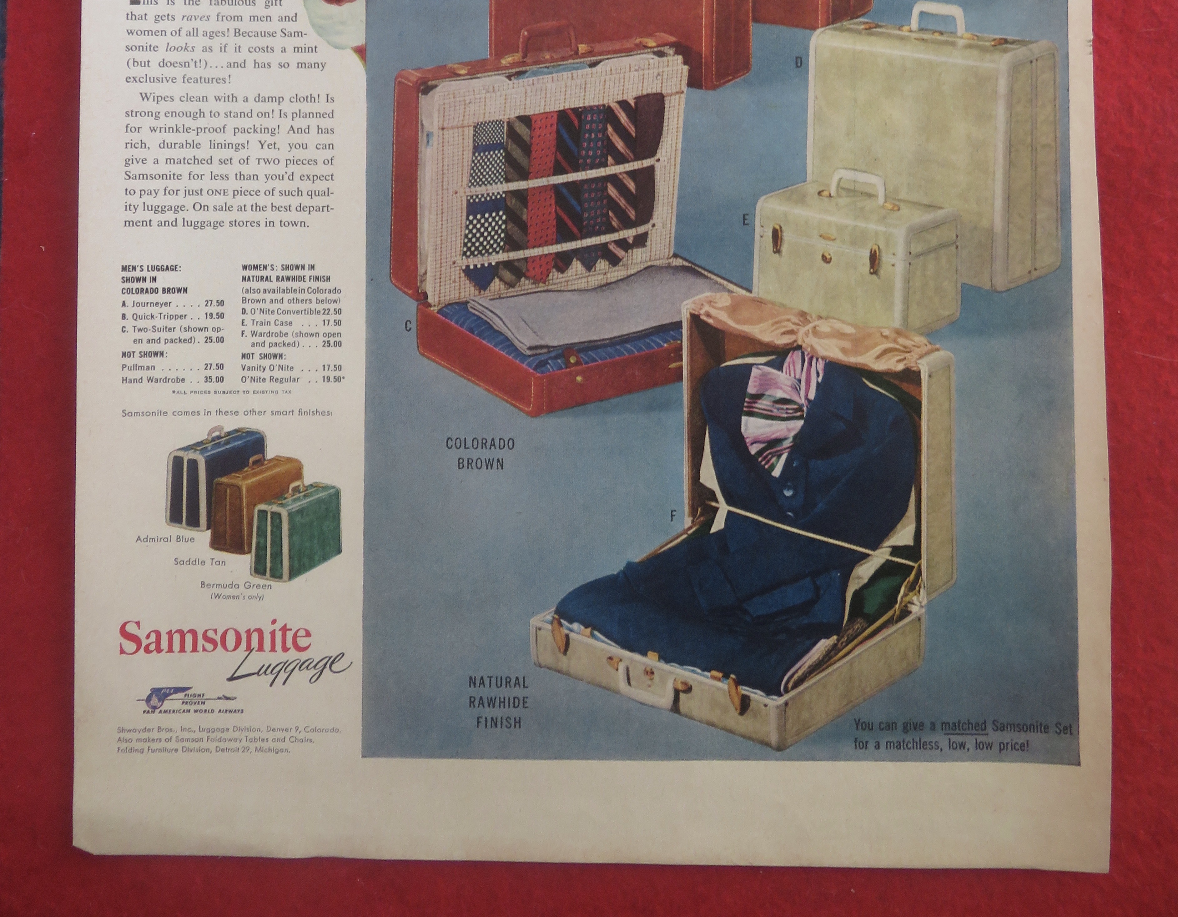 1950's Samsonite Luggage with Santa Claus