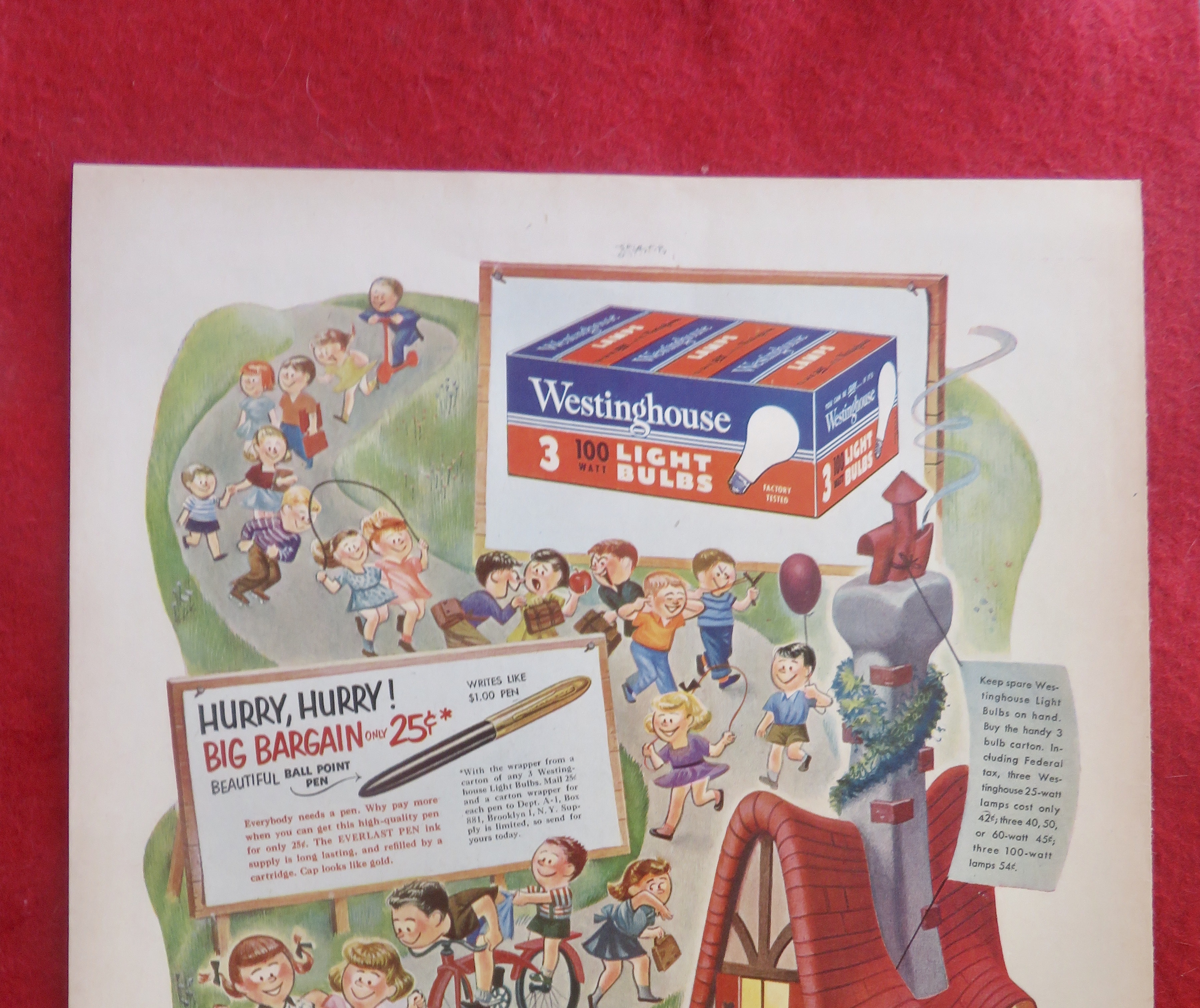 1950's Westinghouse Light Bulbs with Children Playing