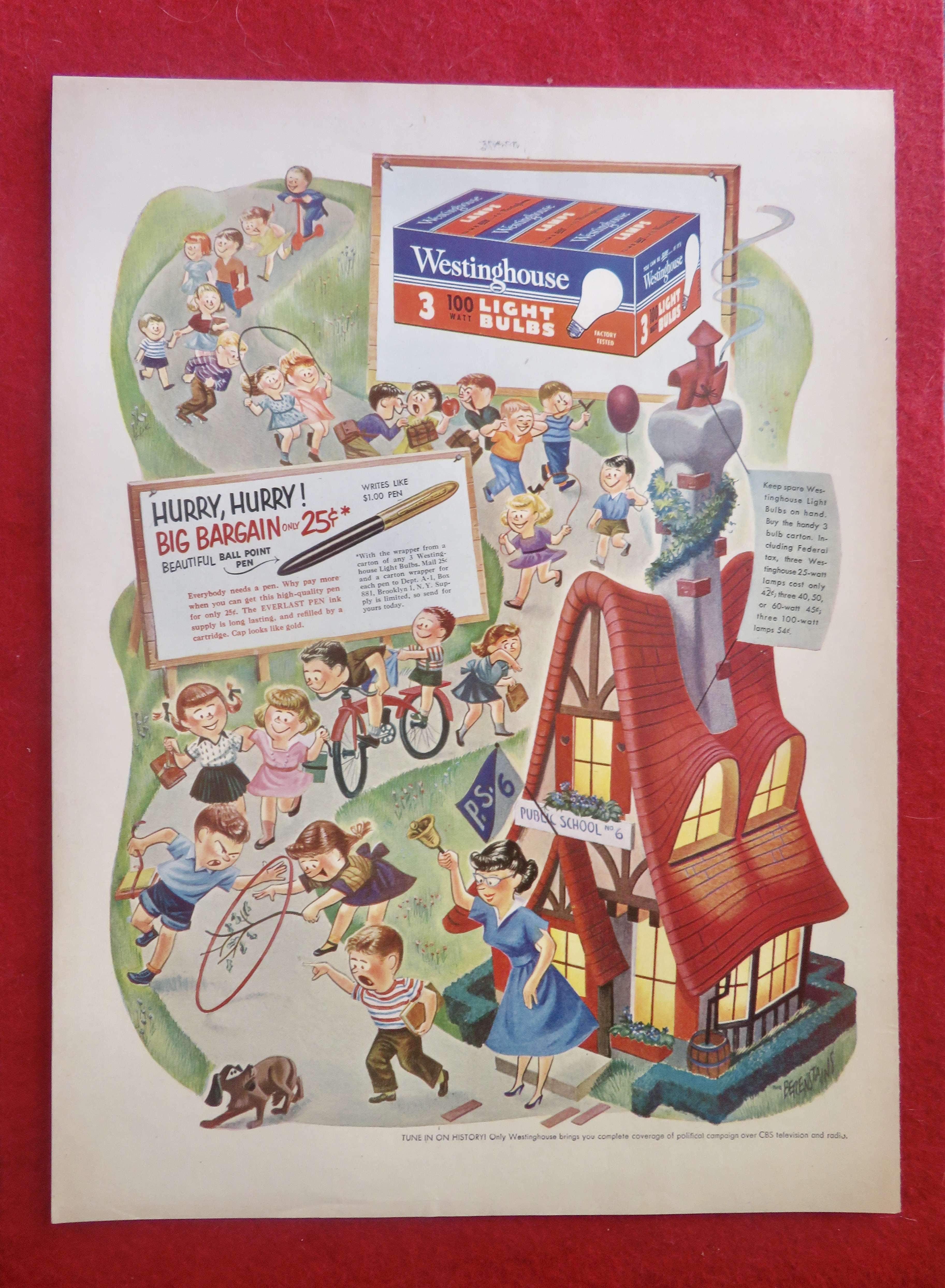 1950's Westinghouse Light Bulbs with Children Playing