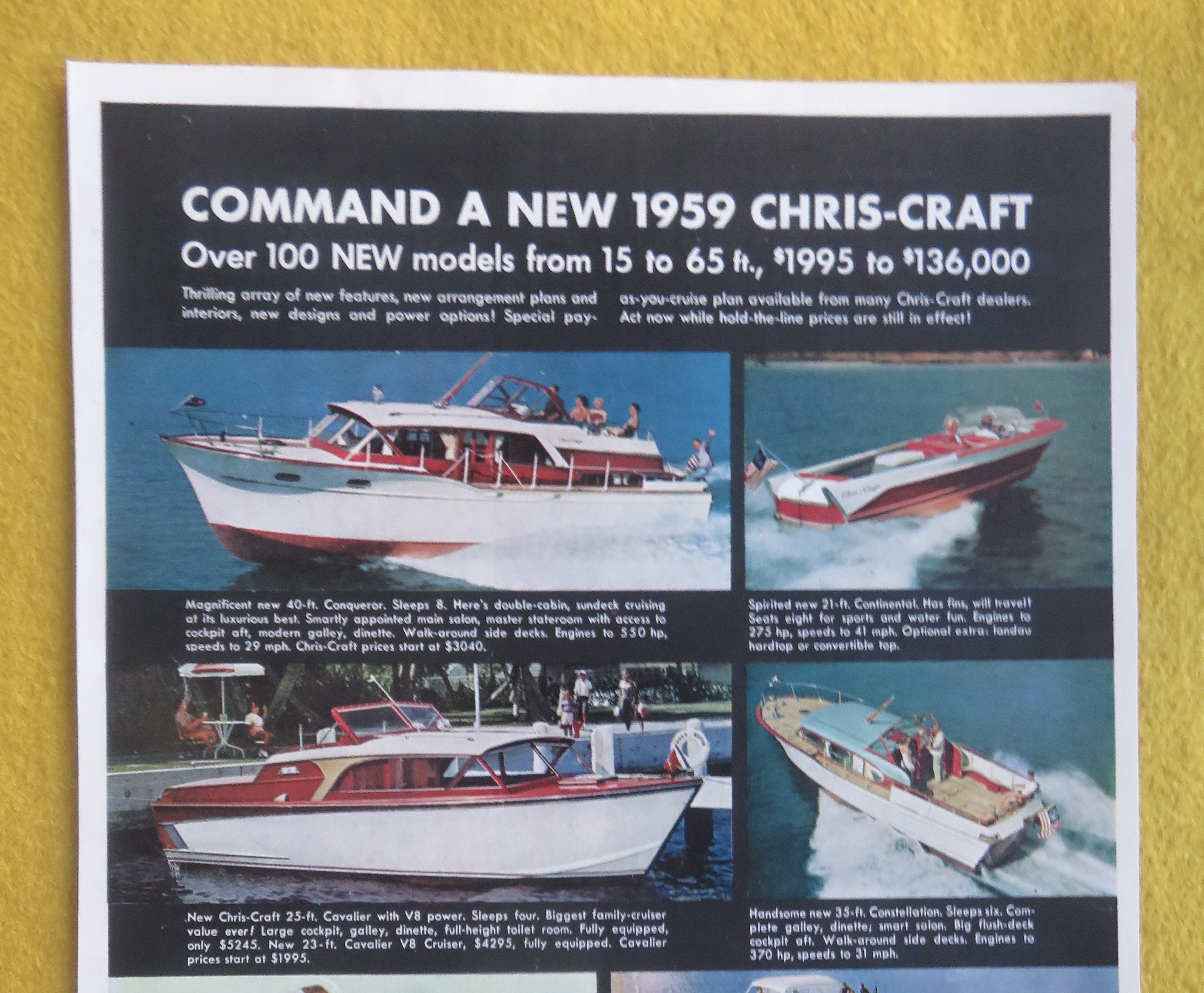 1959 Chris Craft with New Chris Craft V8 Marine Engine
