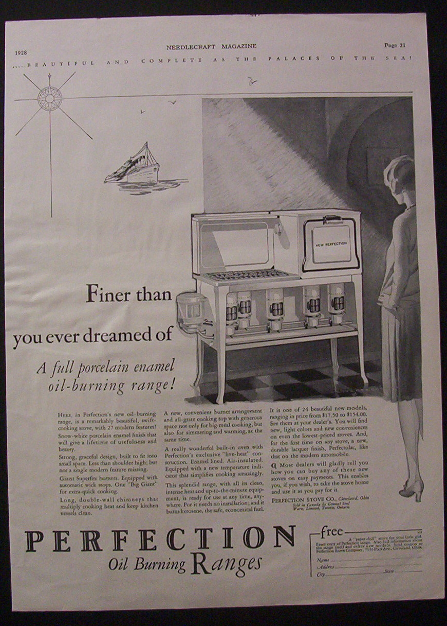 1928  Perfection  Oil  Burning  Ranges