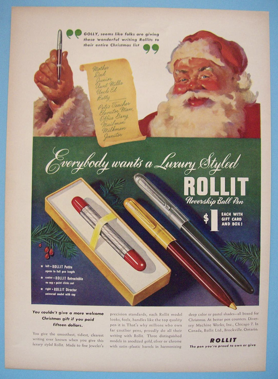 Vintage Ad: 1948 Roll It Ball Pen