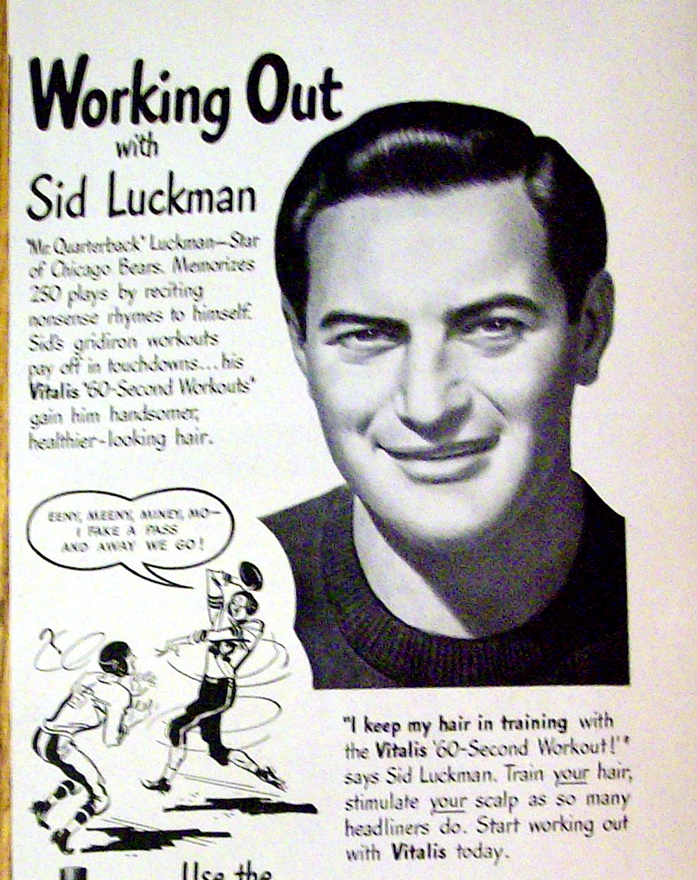 Vintage Ad: 1948 Vitalis with Sid Luckman