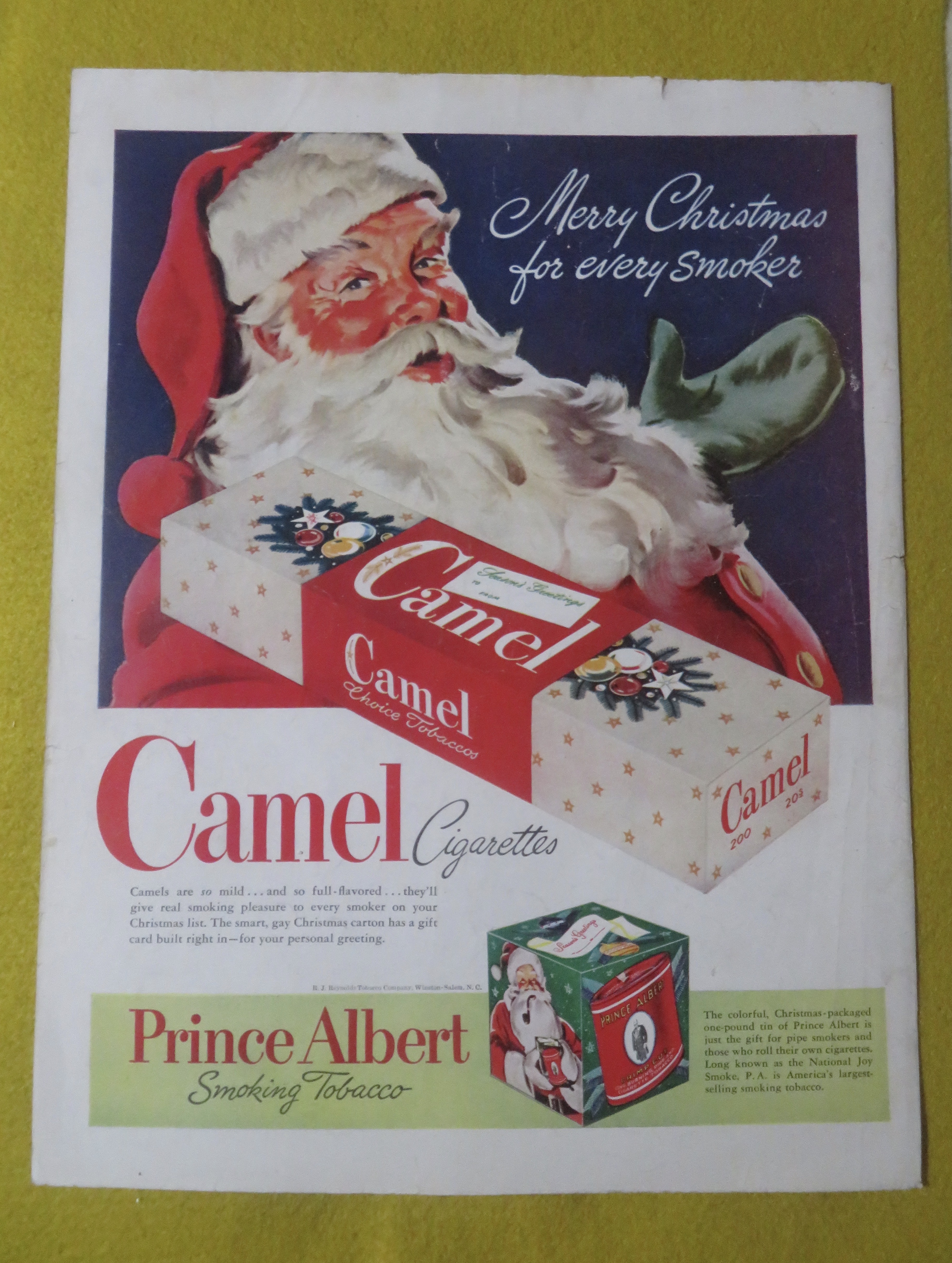 1946 Camel Cigarettes with Santa Claus