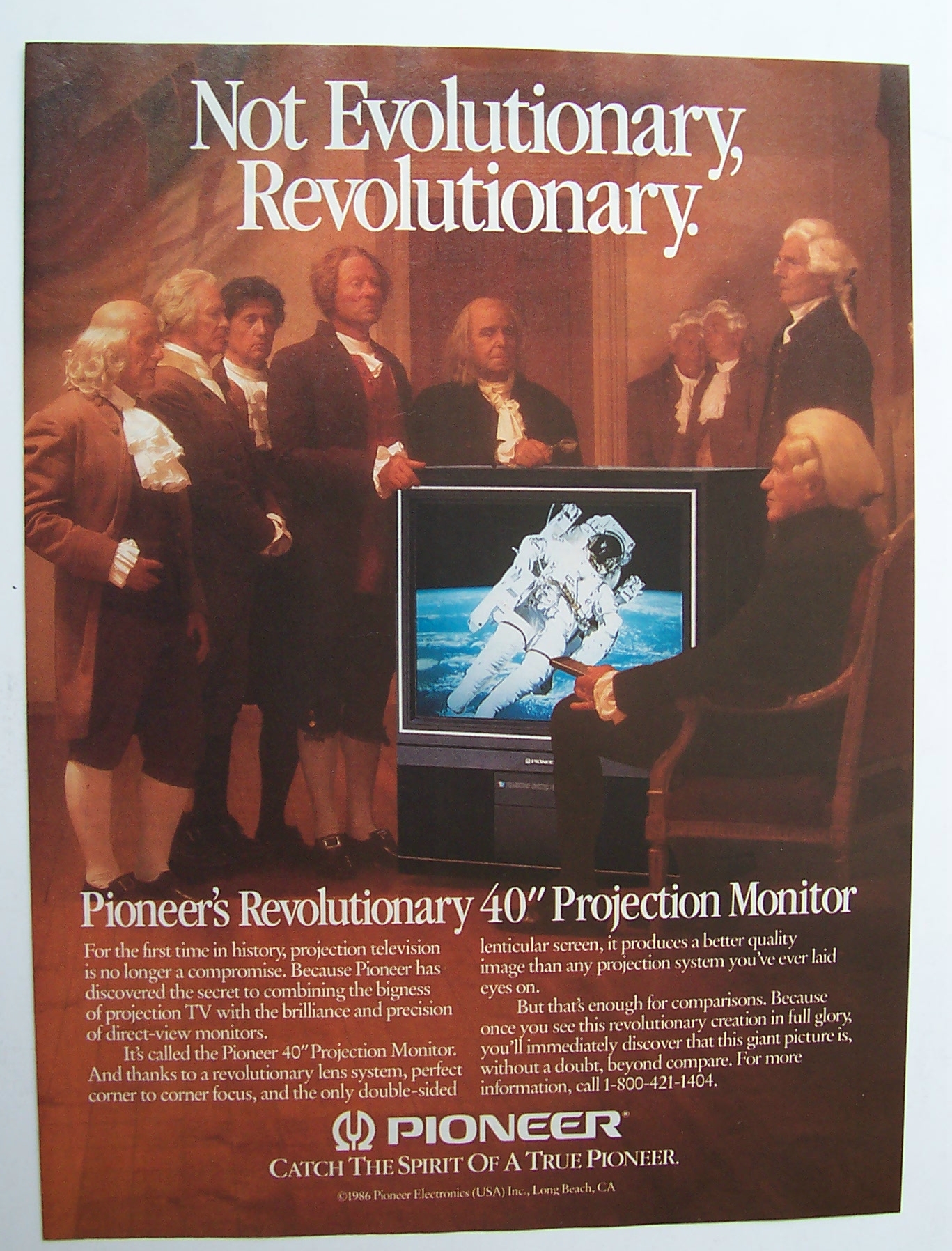 Vintage Ad: 1987 Pioneer 40" Projection Monitor