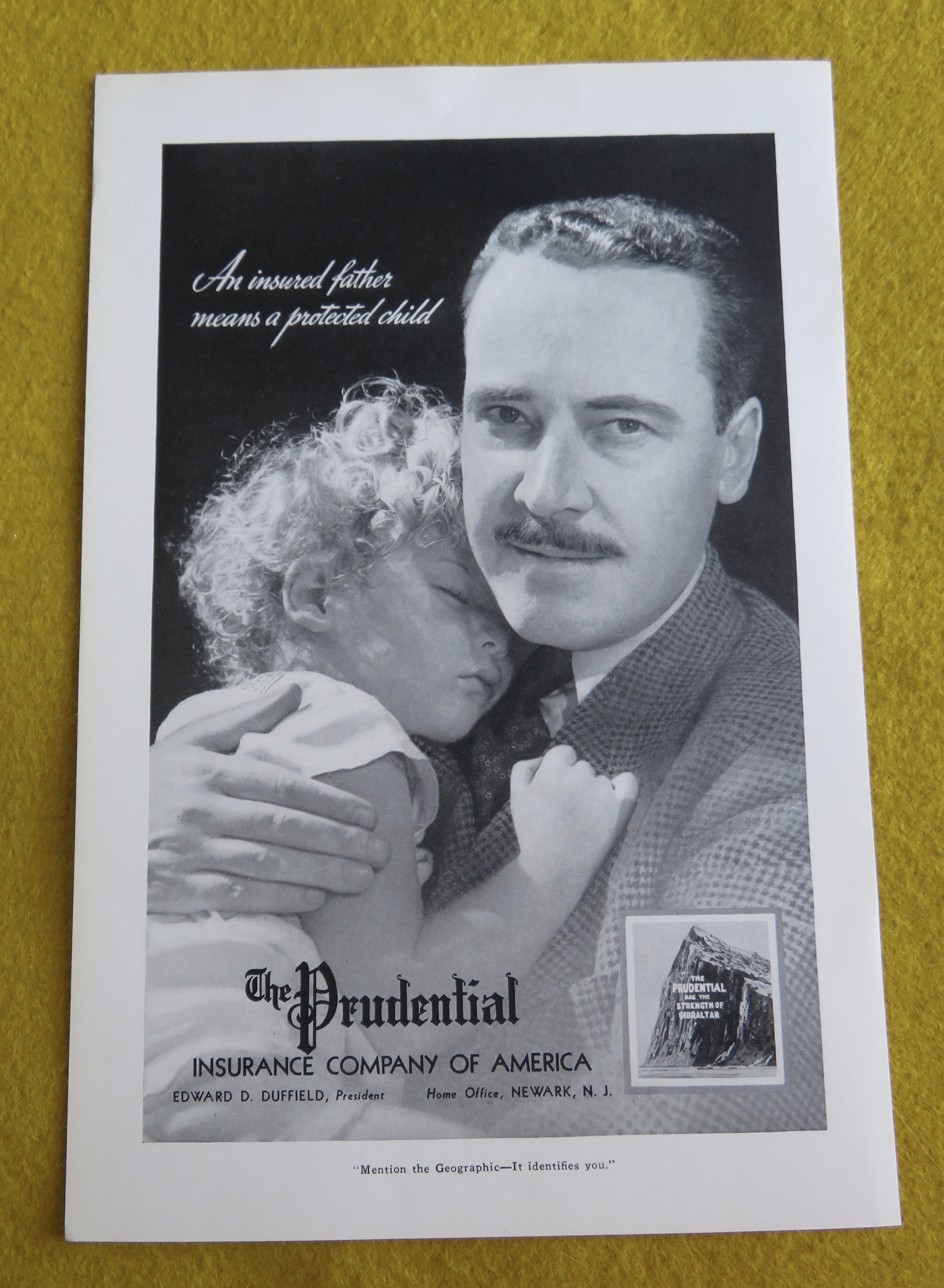 1938 The Prudential Life Insurance Co w Father & Child