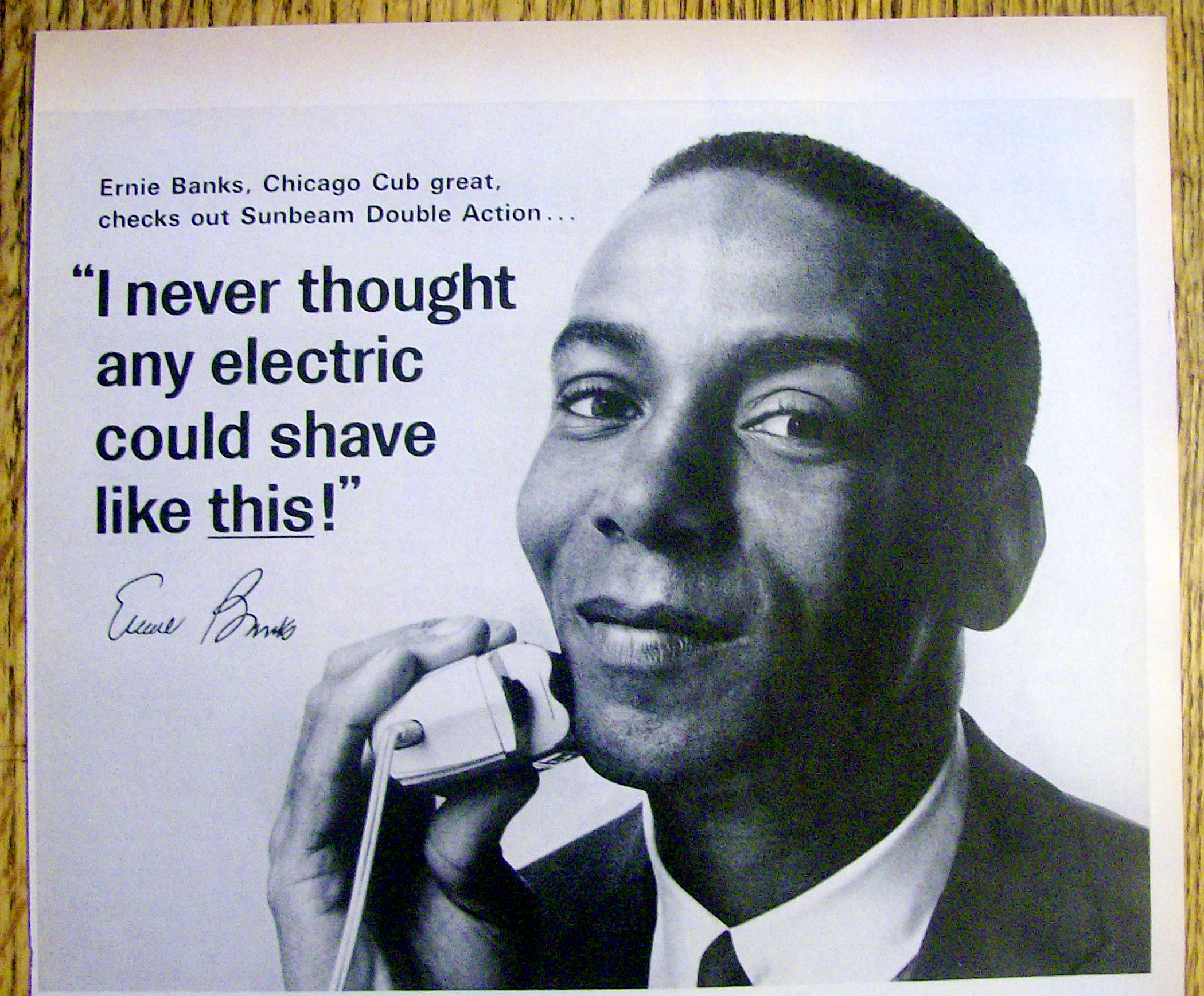 1965 Sunbeam Shavemaster with Baseball's Ernie Banks