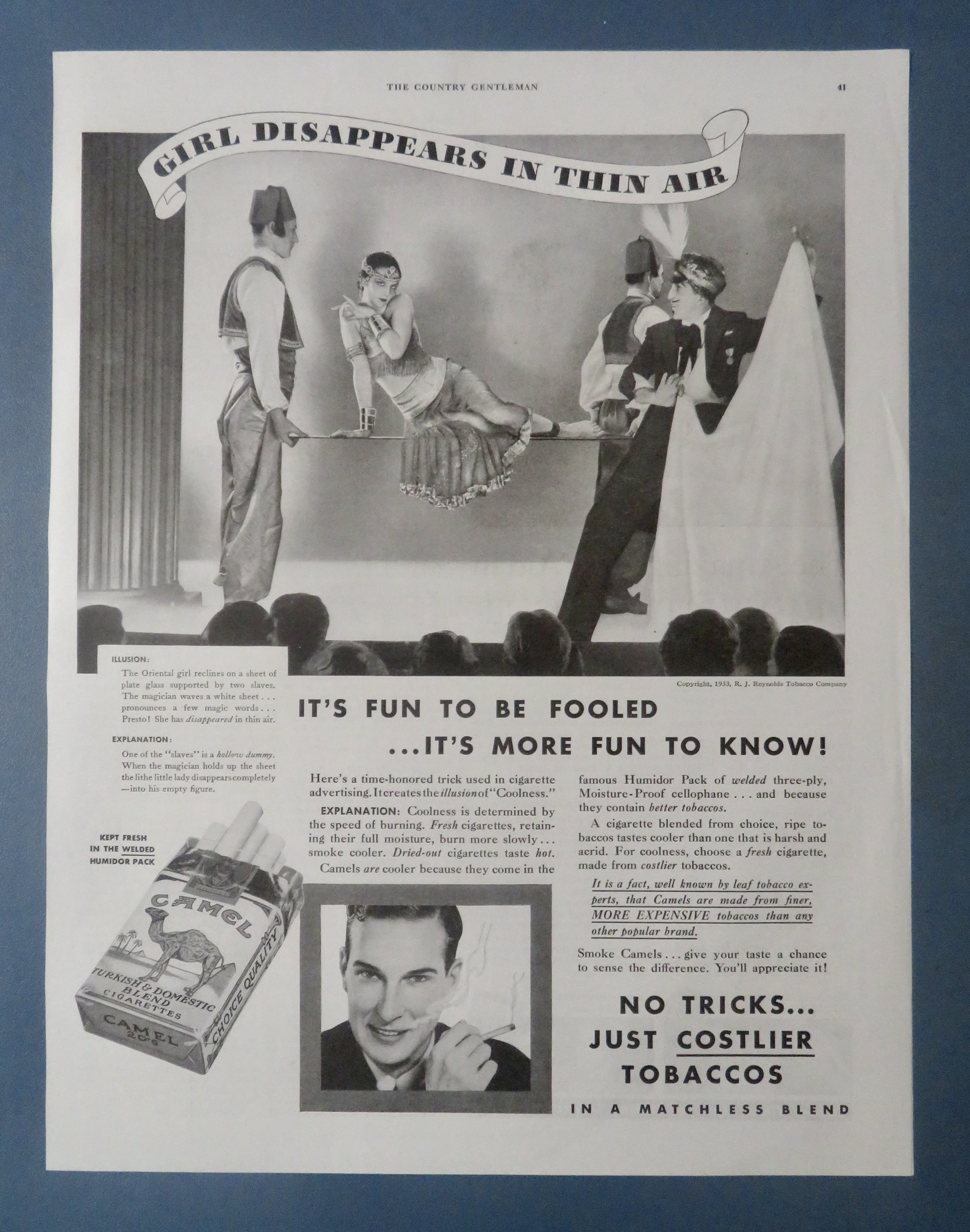 1933 Camel Cigarettes with Magician & Girl Disappears
